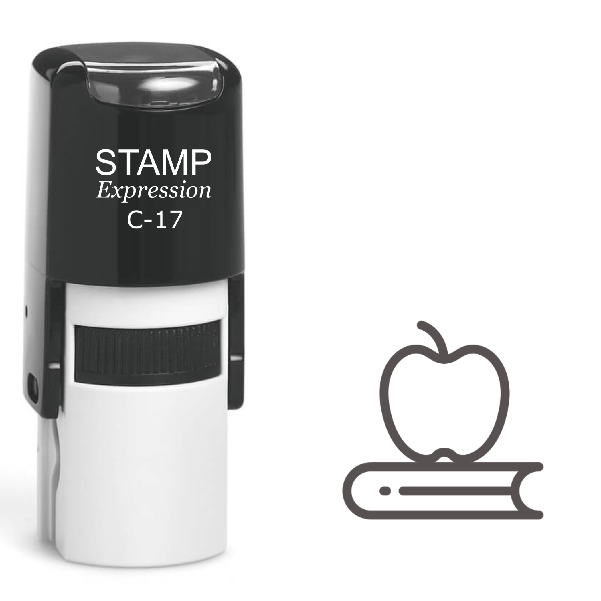 Apple on a Book Self Inking Rubber Stamp (SH-61248)