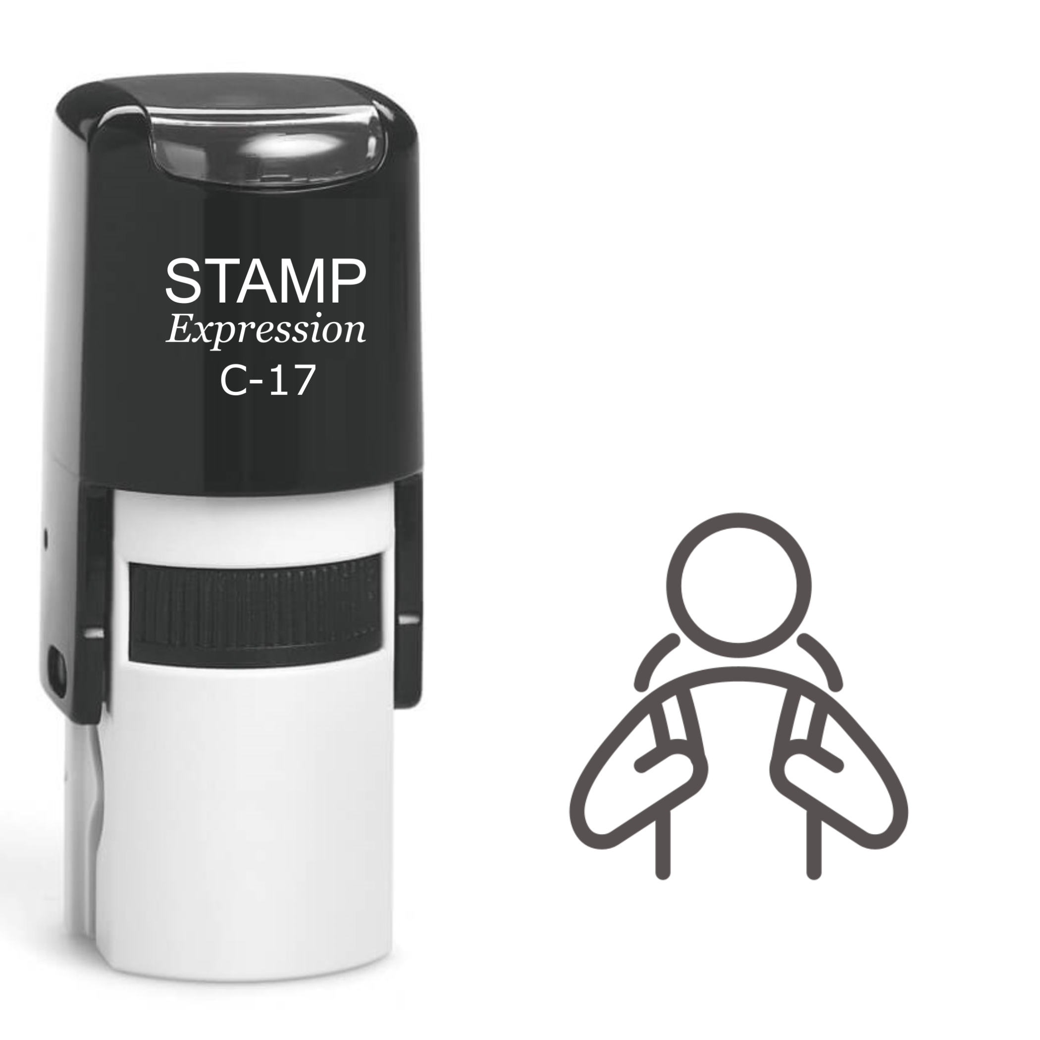 Person With Backpack Self Inking Rubber Stamp (SH-61273)