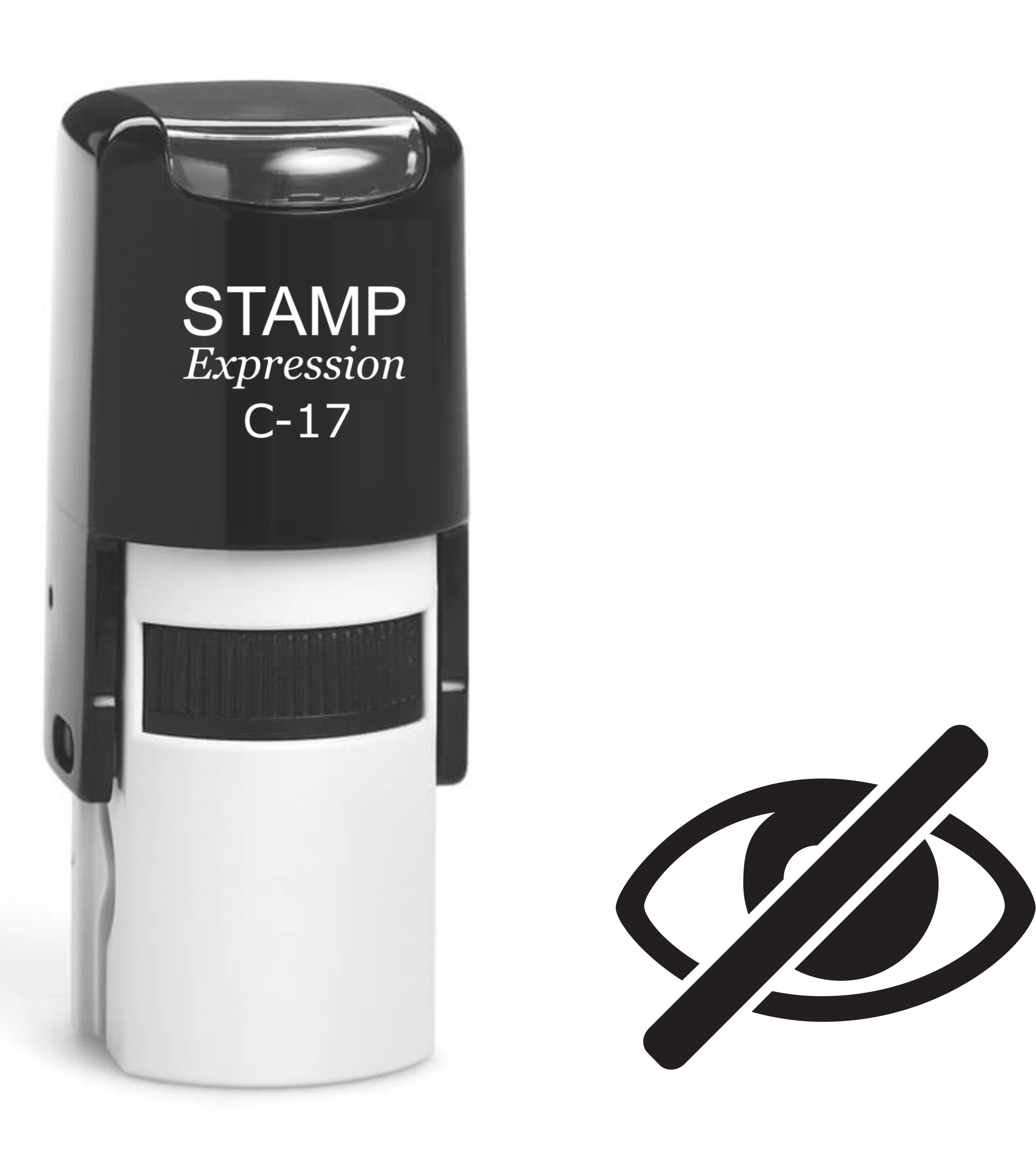 No Video Crossed Eye Icon Self Inking Rubber Stamp (SH-61284)