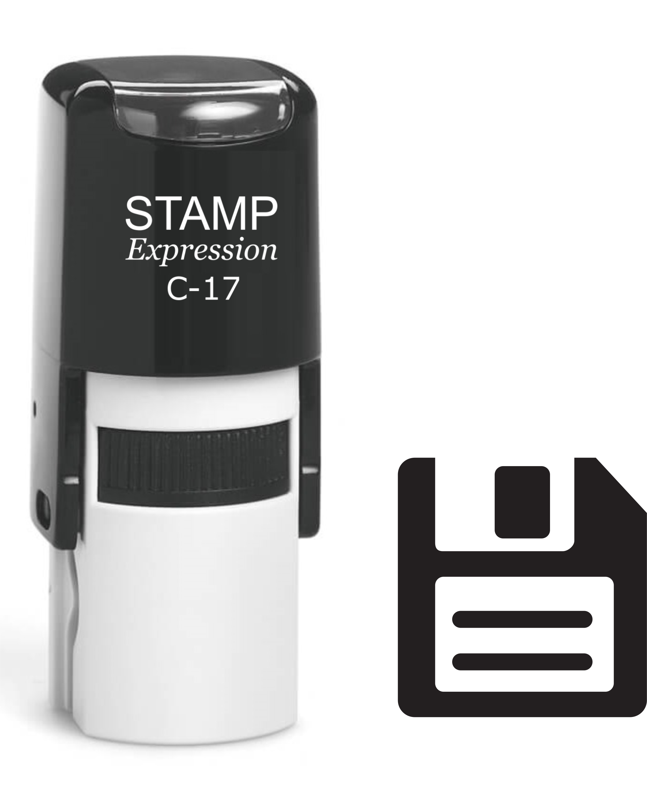 Floppy Disk Self Inking Rubber Stamp (SH-61319)
