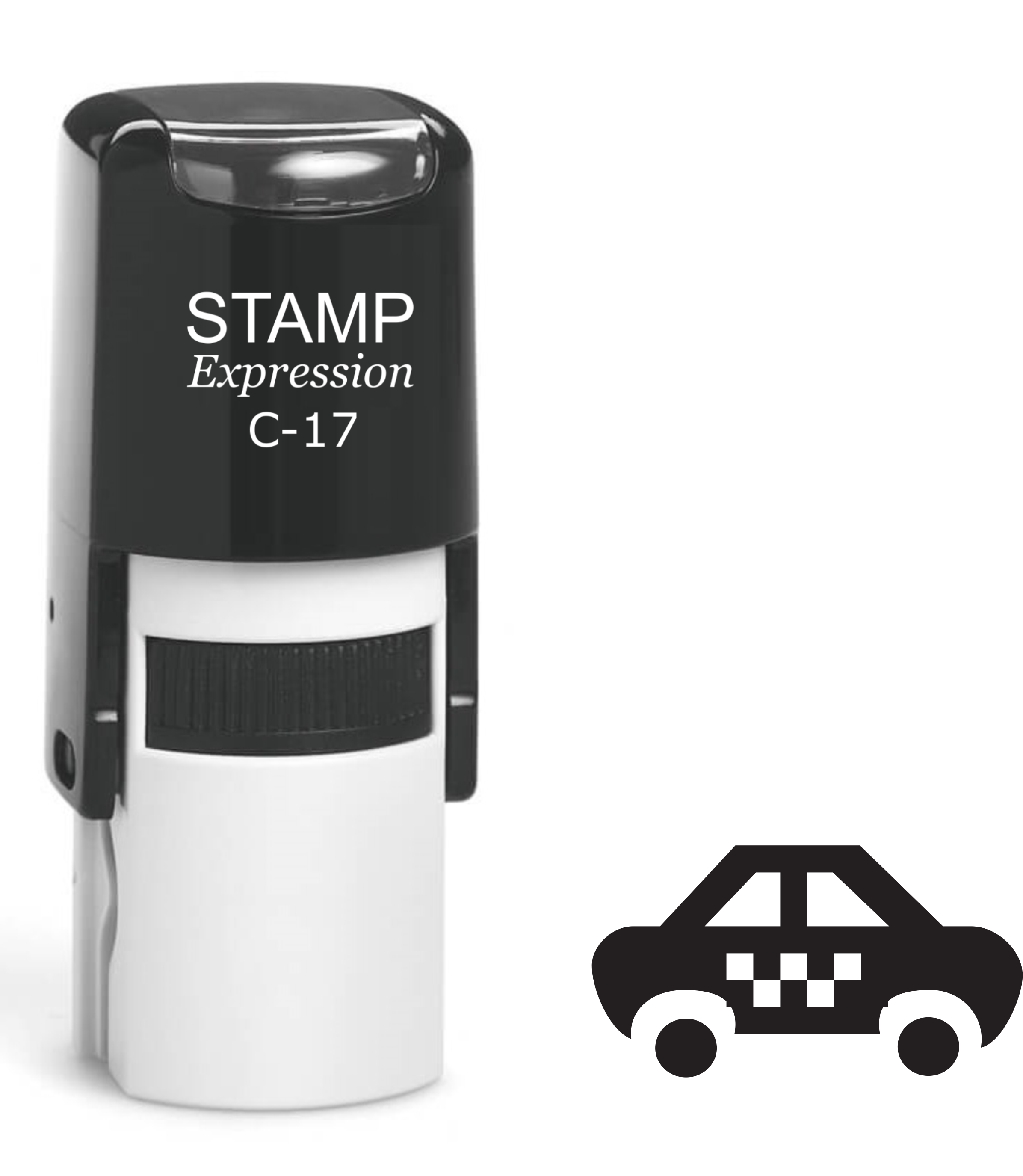 Checkered Car Self Inking Rubber Stamp (SH-61333)