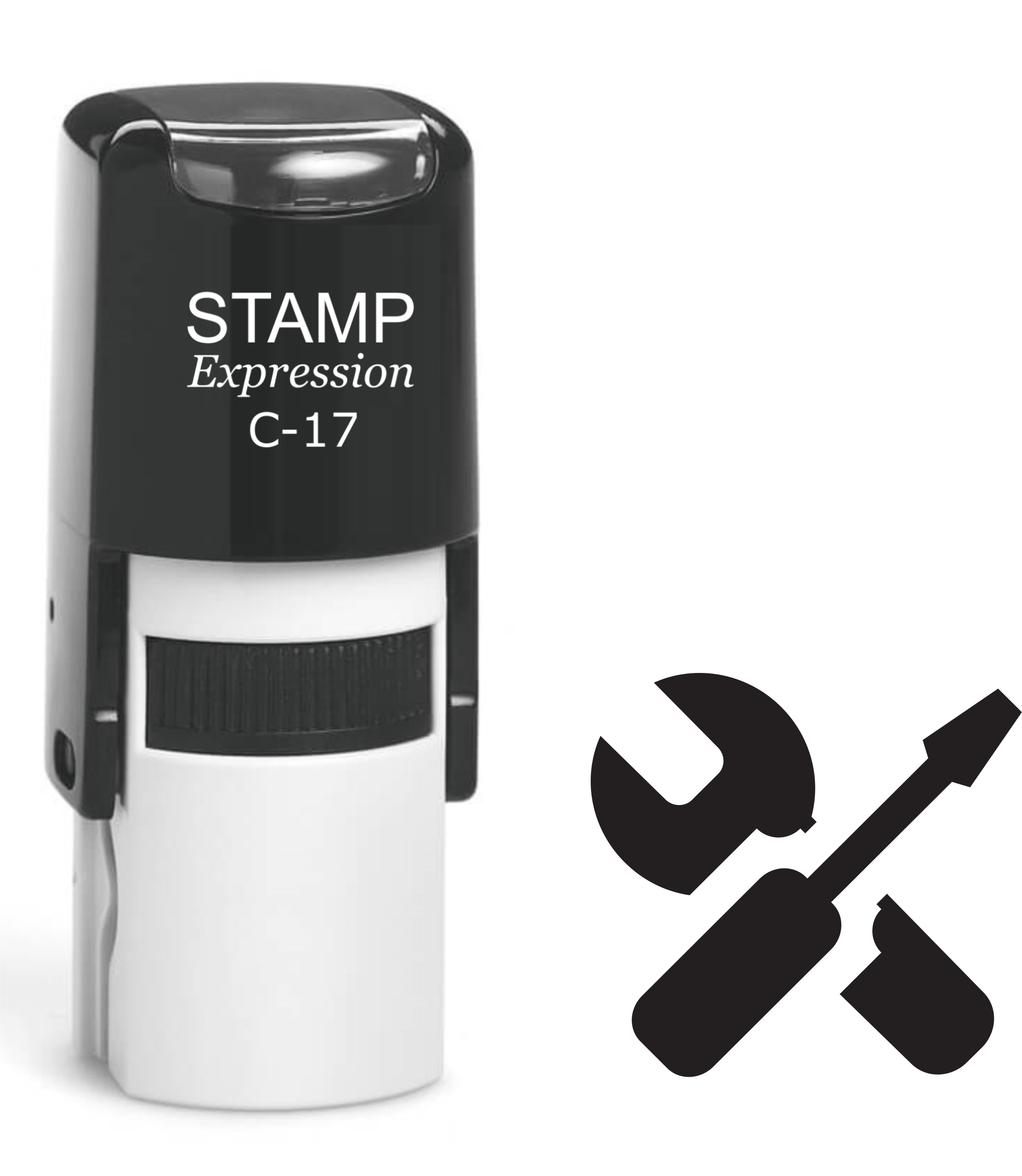Screwdriver and Wrench Self Inking Rubber Stamp (SH-61362)