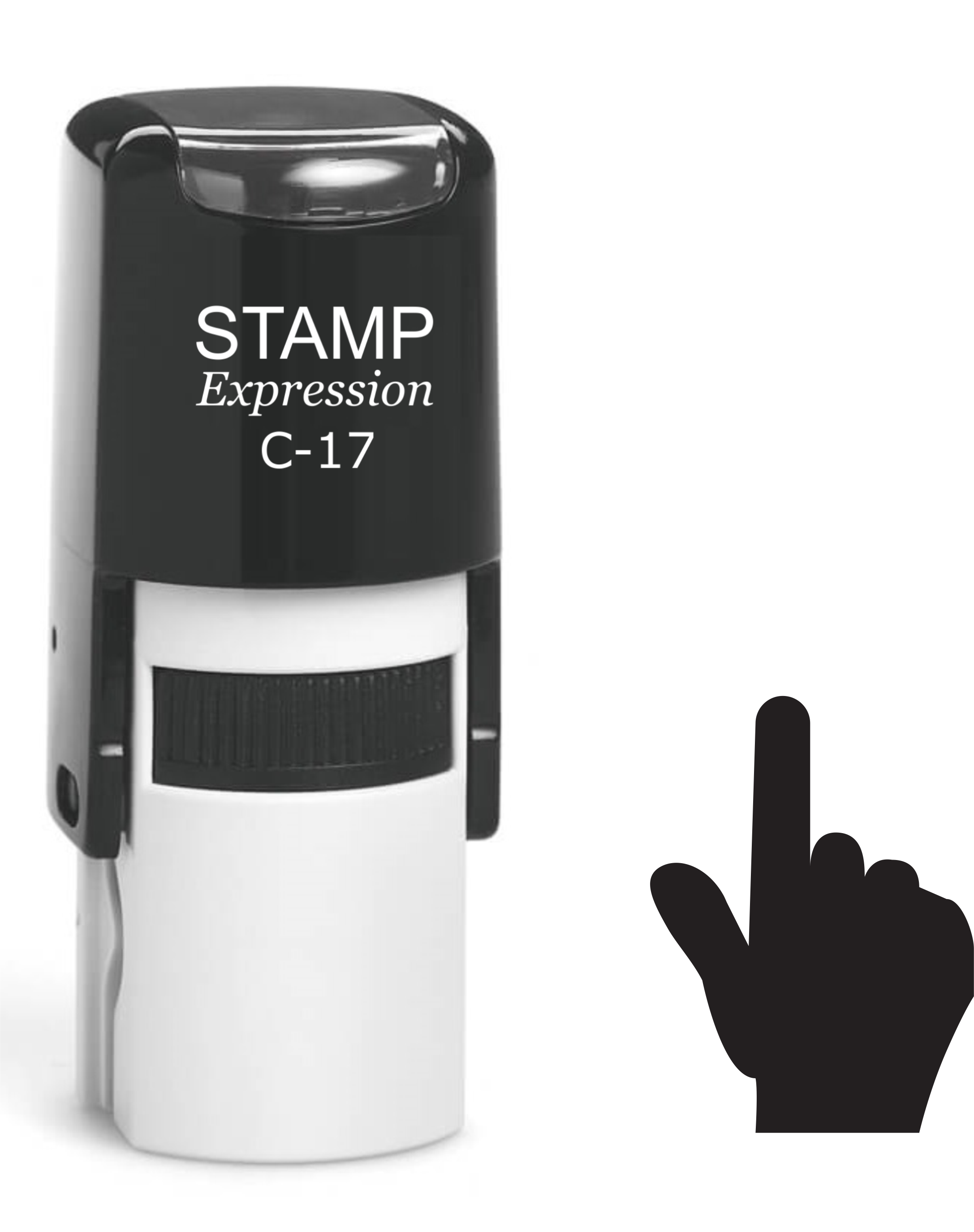 Finger Pointing Up Self Inking Rubber Stamp (SH-61387)