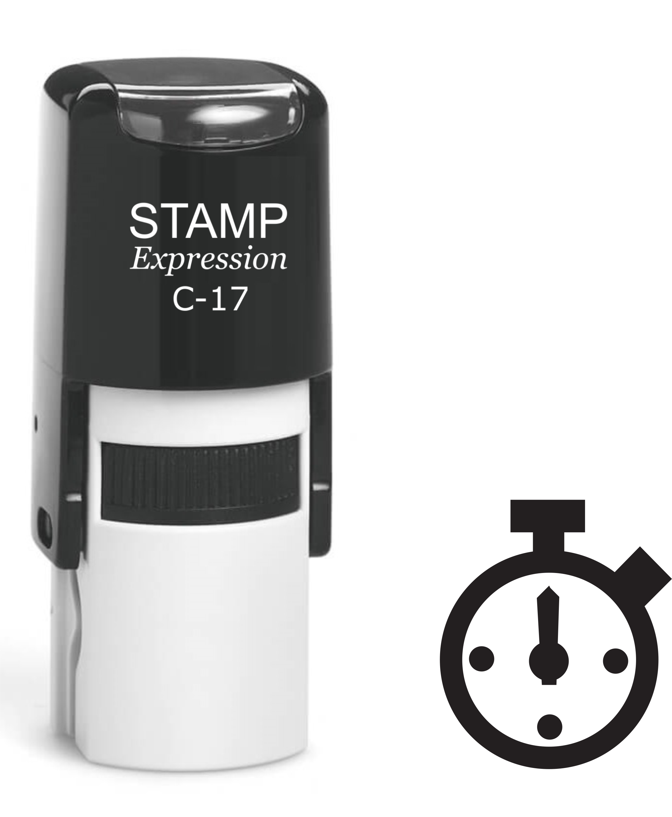 Stopwatch Self Inking Rubber Stamp (SH-61393)