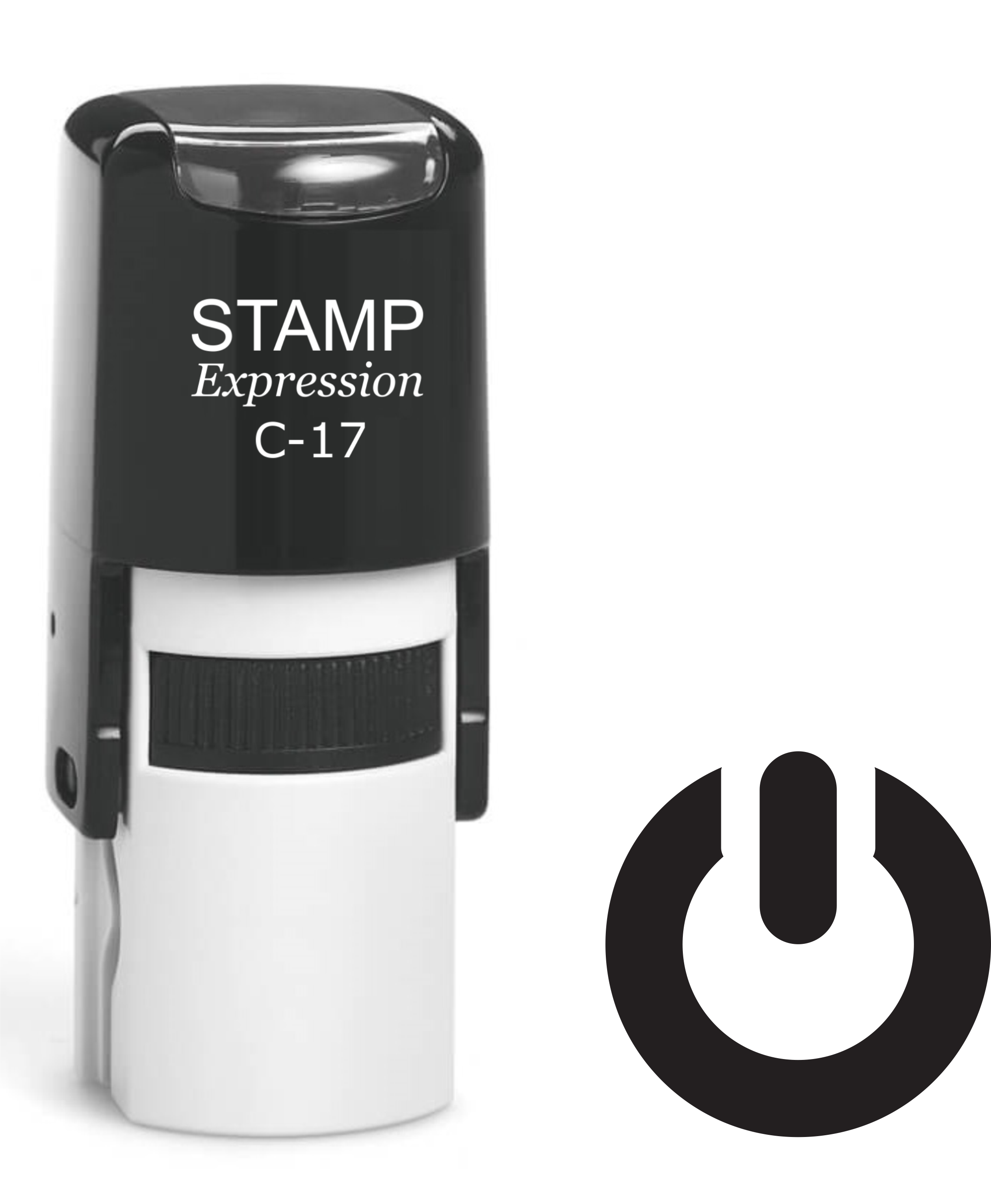 Power Button Self Inking Rubber Stamp (SH-61406)