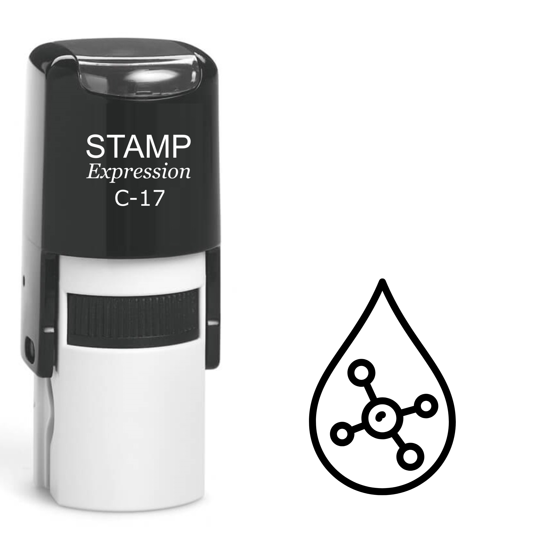 Rain Drop Molecules Self Inking Rubber Stamp (SH-61473)
