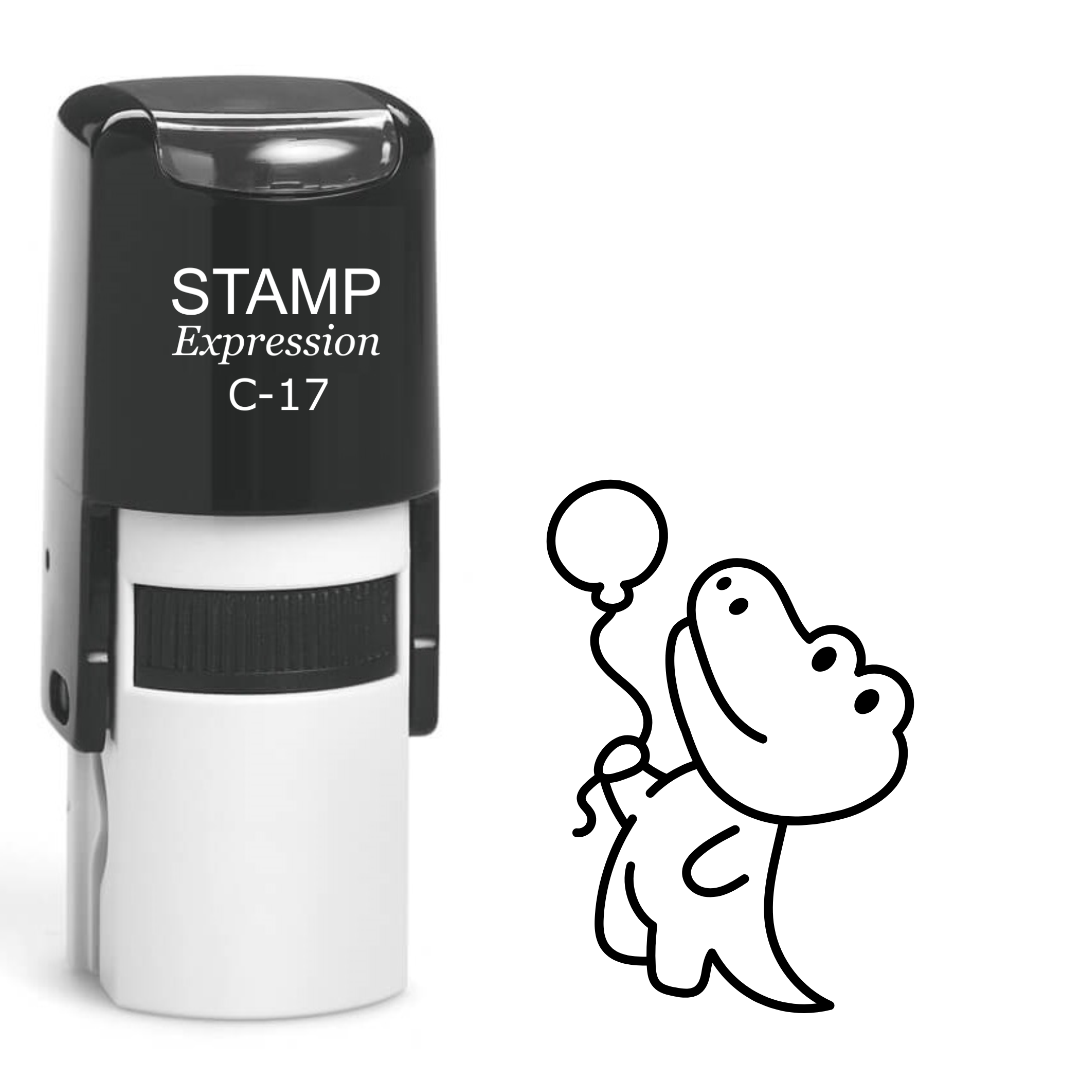 Crocodile Holding Balloon Self Inking Rubber Stamp (SH-61505)