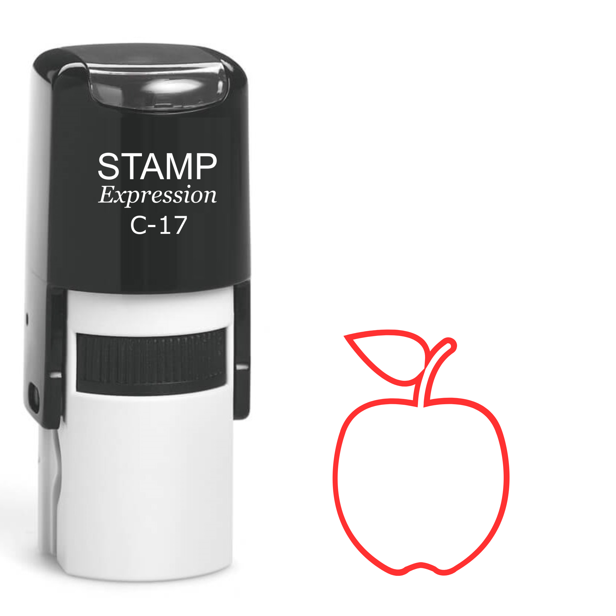 Red Apple Outline Self Inking Rubber Stamp (SH-61580)