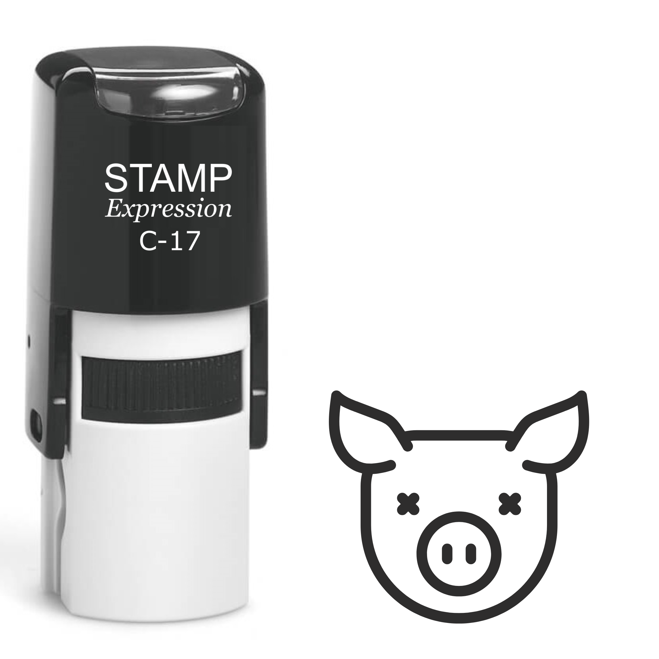 Pig Head Self Inking Rubber Stamp (SH-61685)