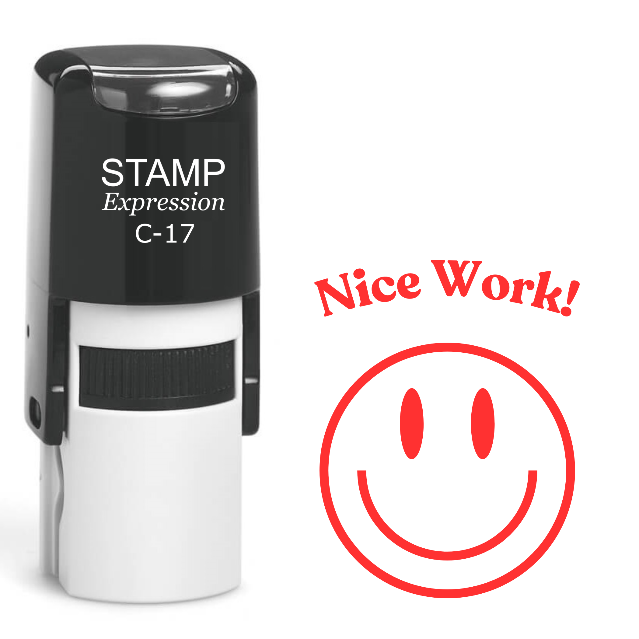 Nice Work Smiley Face Teacher Self Inking Rubber Stamp (SH-61763)