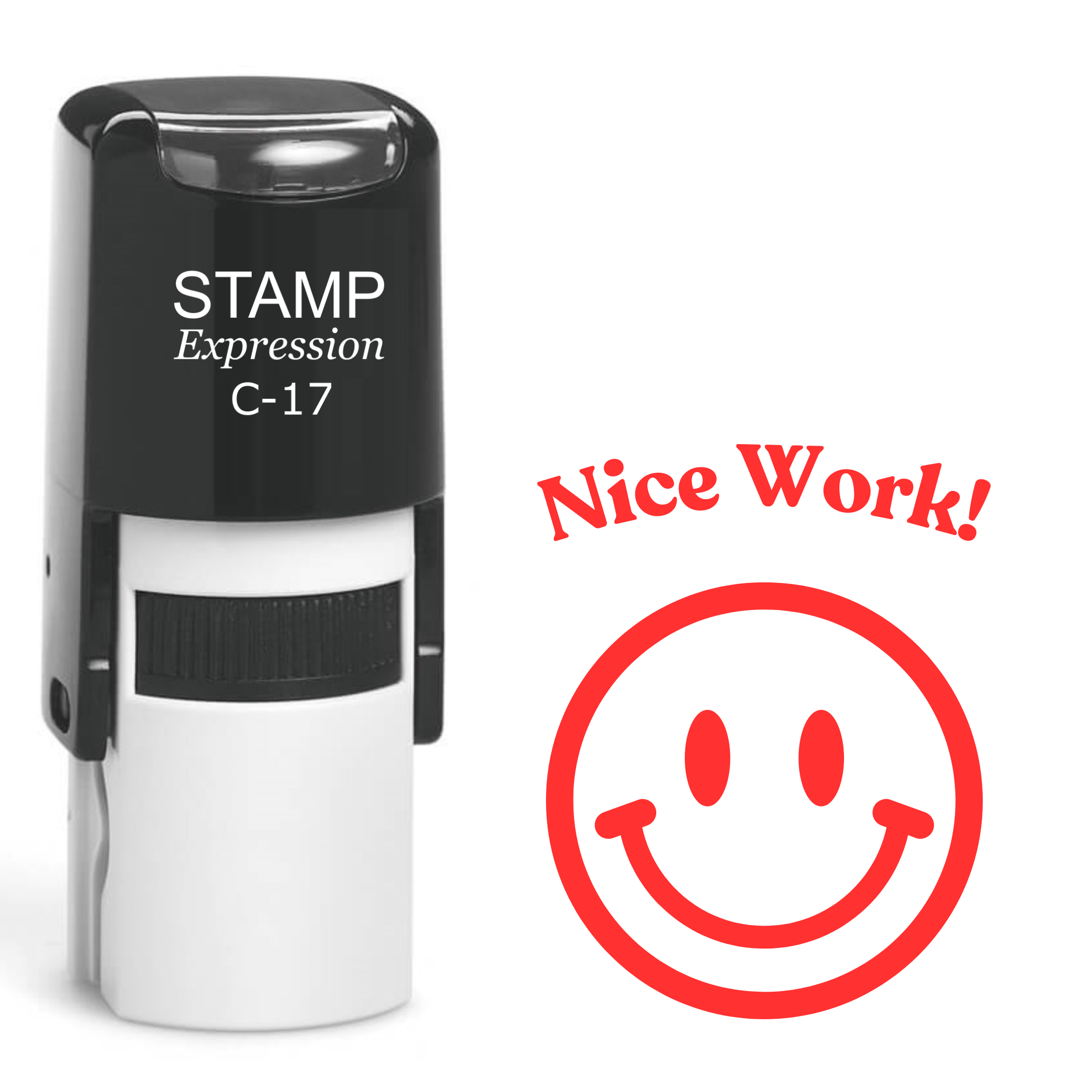 Nice Work Smiley Face Teacher Self Inking Rubber Stamp (SH-61764)