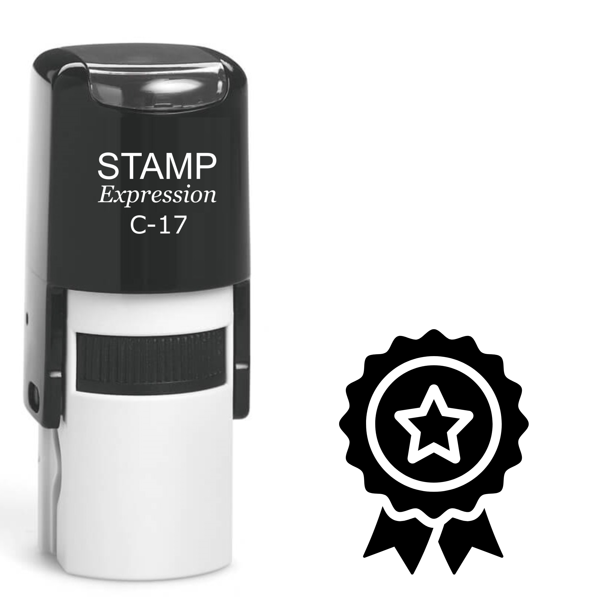 Ribbon With Star Self Inking Rubber Stamp (SH-61848)
