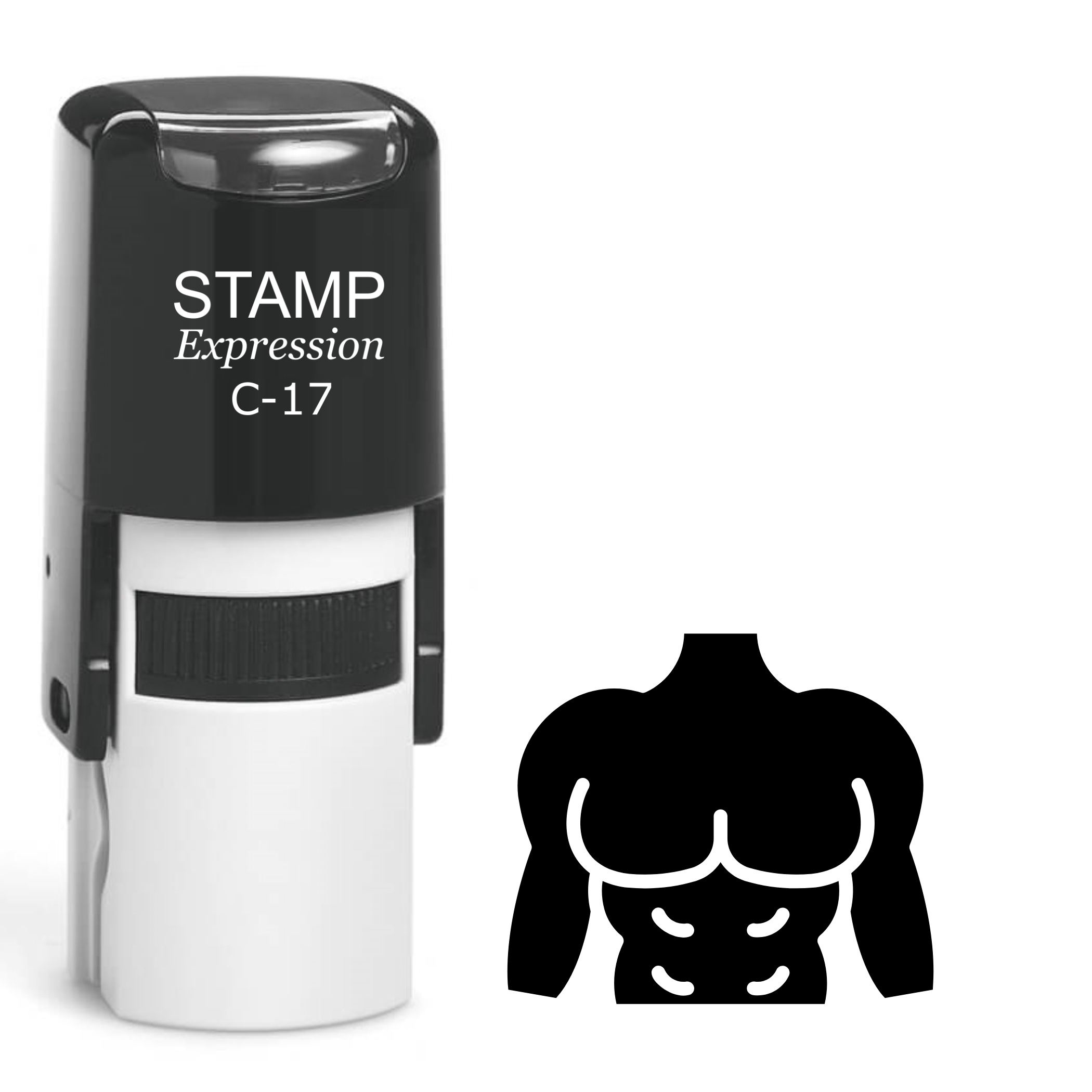 Muscular Chest Self Inking Rubber Stamp (SH-61932)