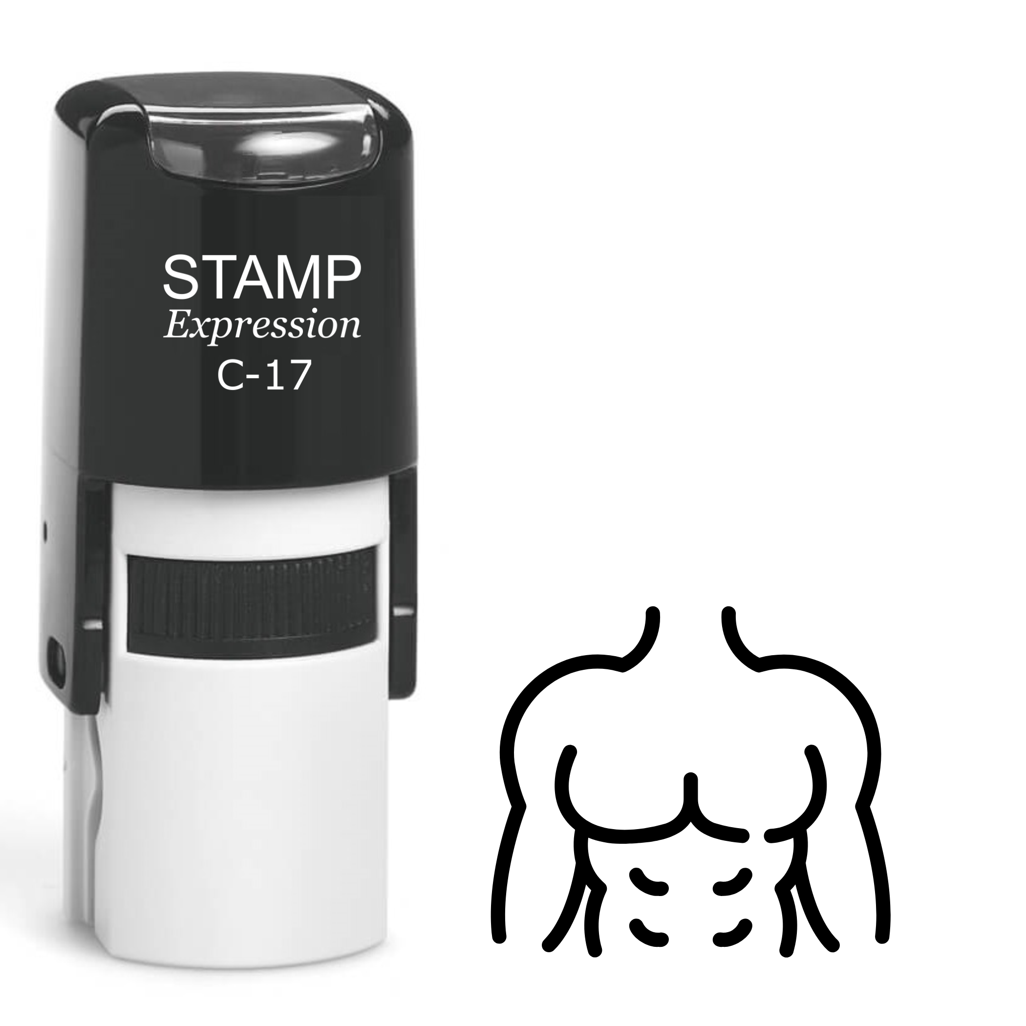 Muscular Chest Self Inking Rubber Stamp (SH-61934)