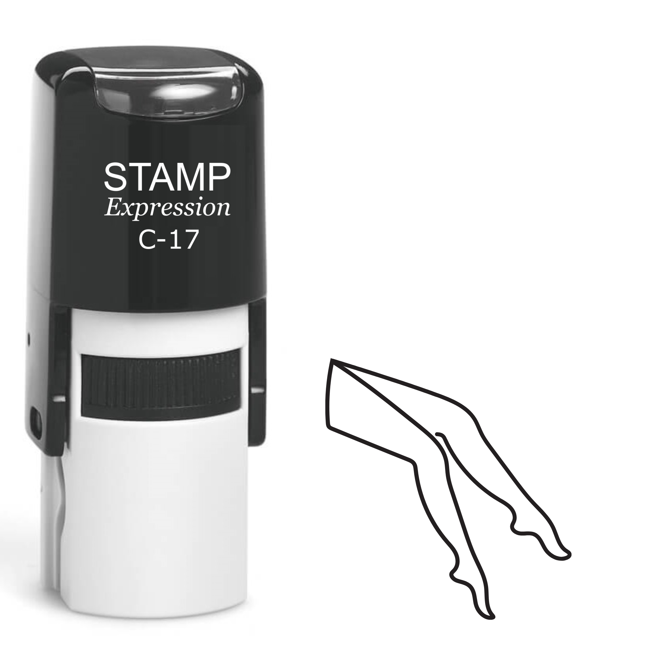 Woman's Legs Outline Self Inking Rubber Stamp (SH-62032)