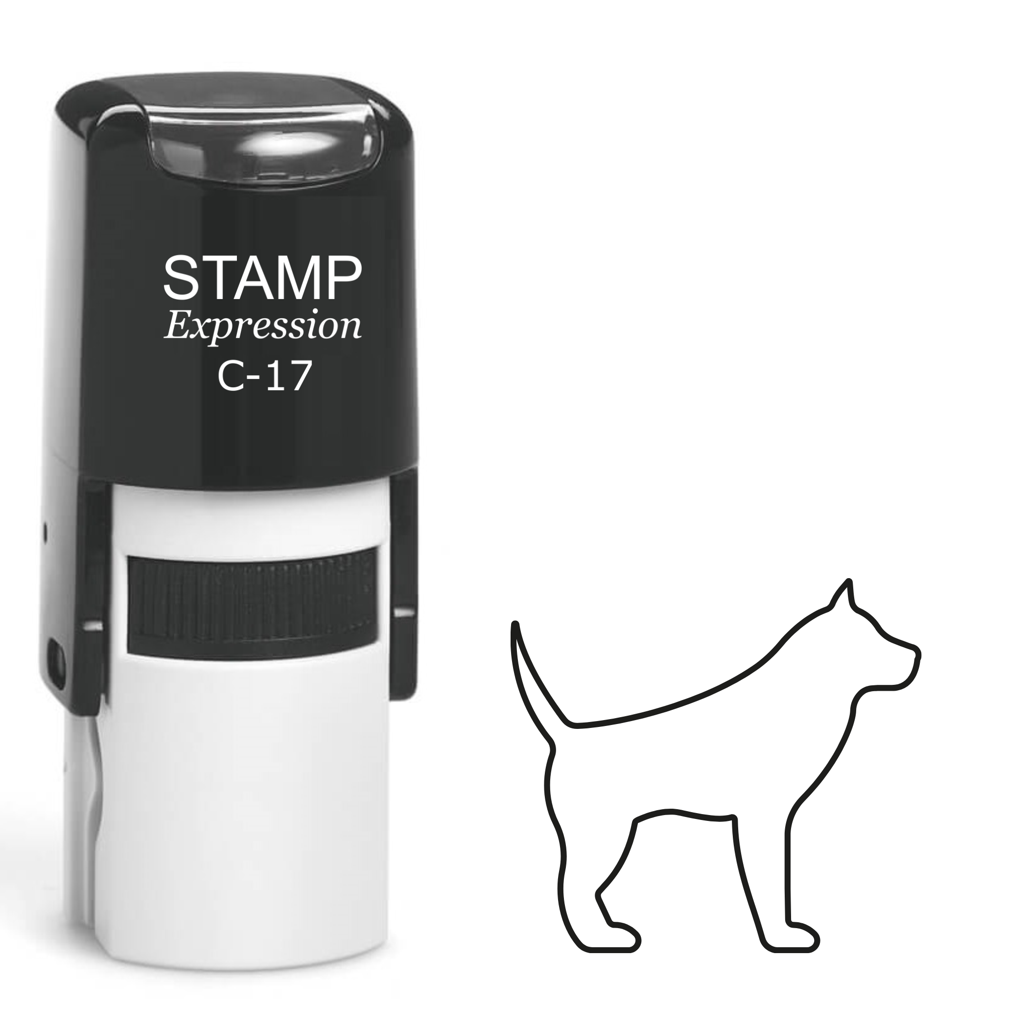 Dog Outline Self Inking Rubber Stamp (SH-62033)