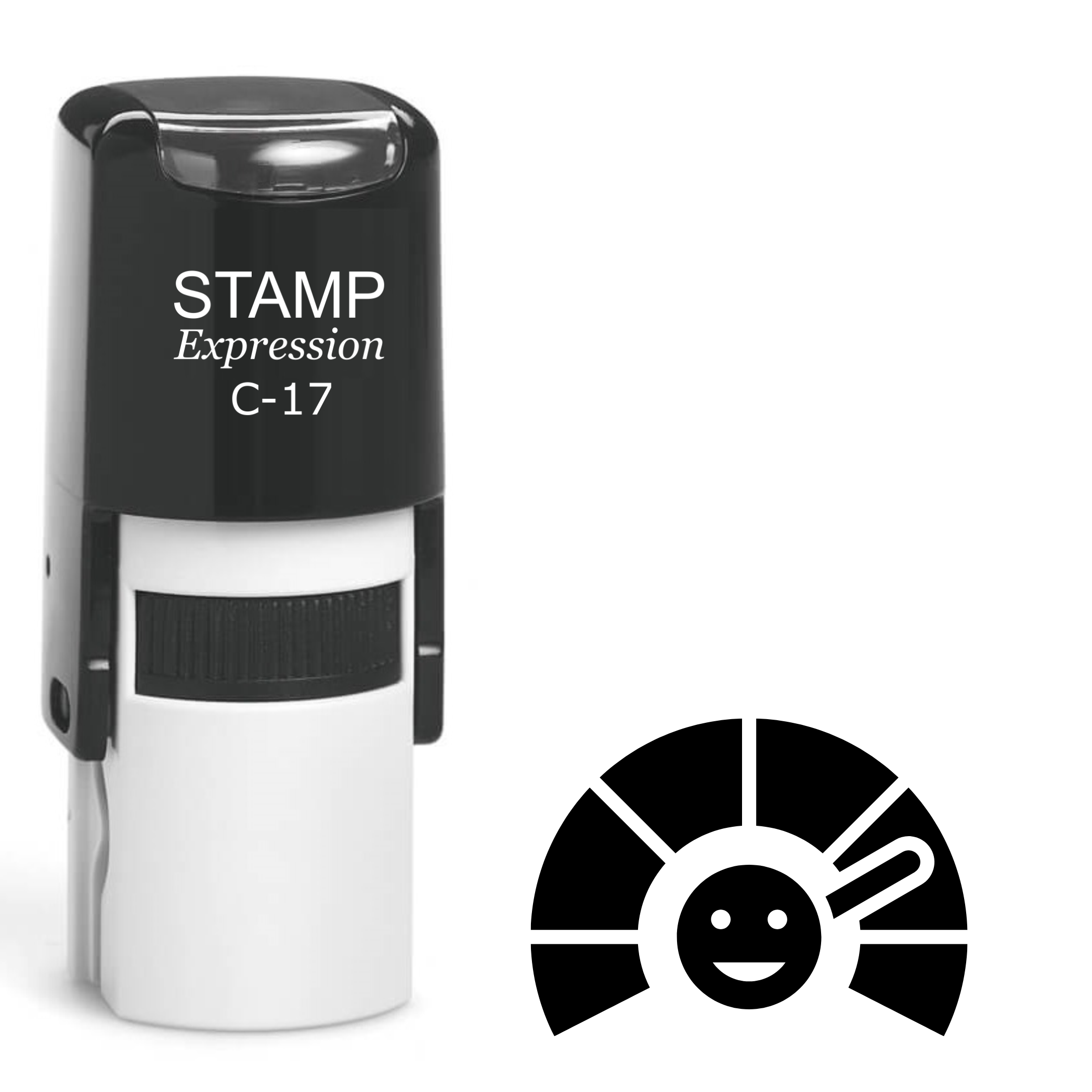 Speedometer With Smiley Face Self Inking Rubber Stamp (SH-62036)