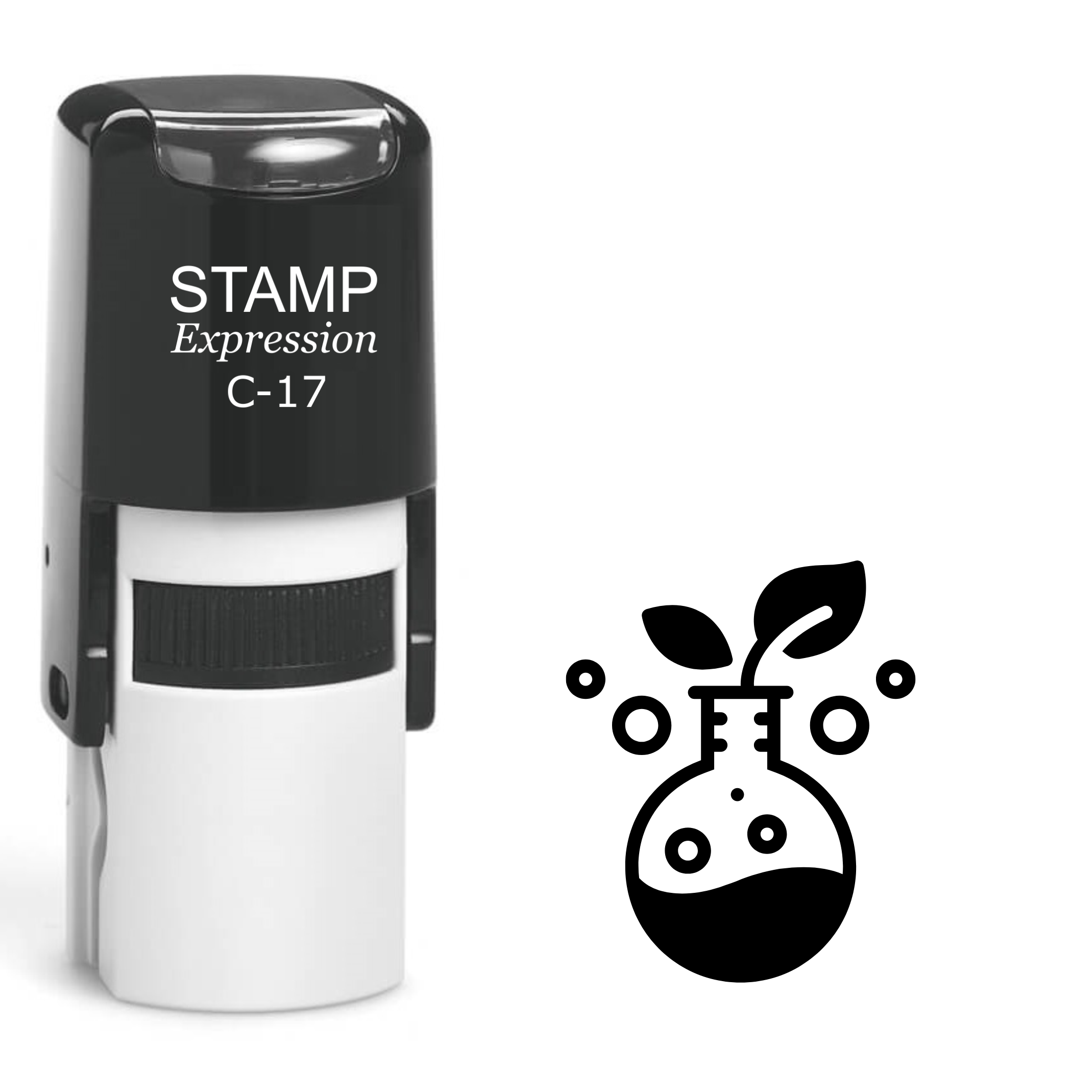 Plant Growing Out Of Beaker Self Inking Rubber Stamp (SH-62046)