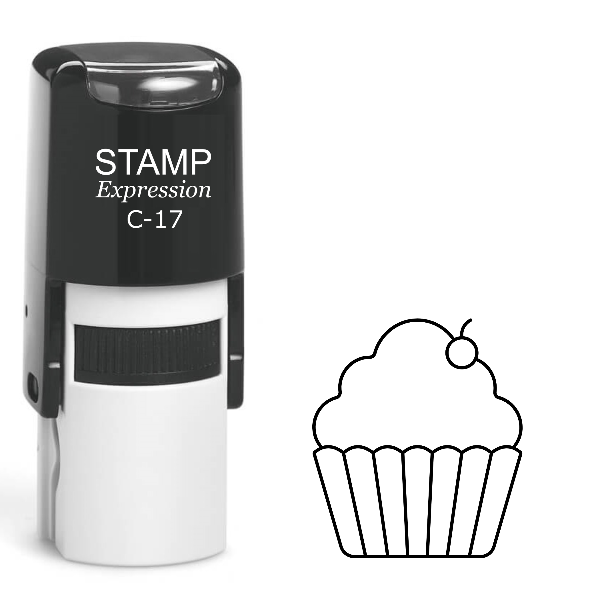 Cupcake with Cherry Self Inking Rubber Stamp (SH-62073)
