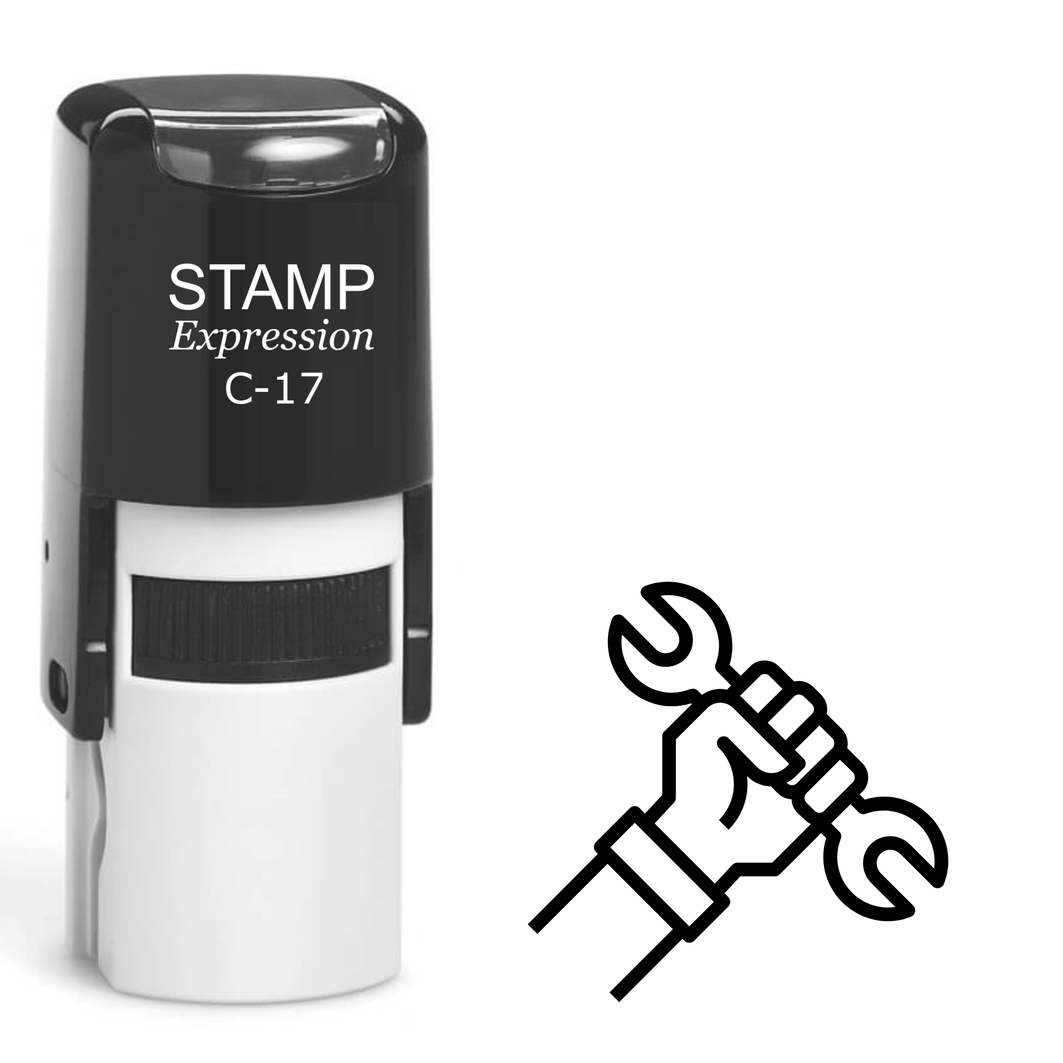 Wrench and Hand Self Inking Rubber Stamp (SH-62097)