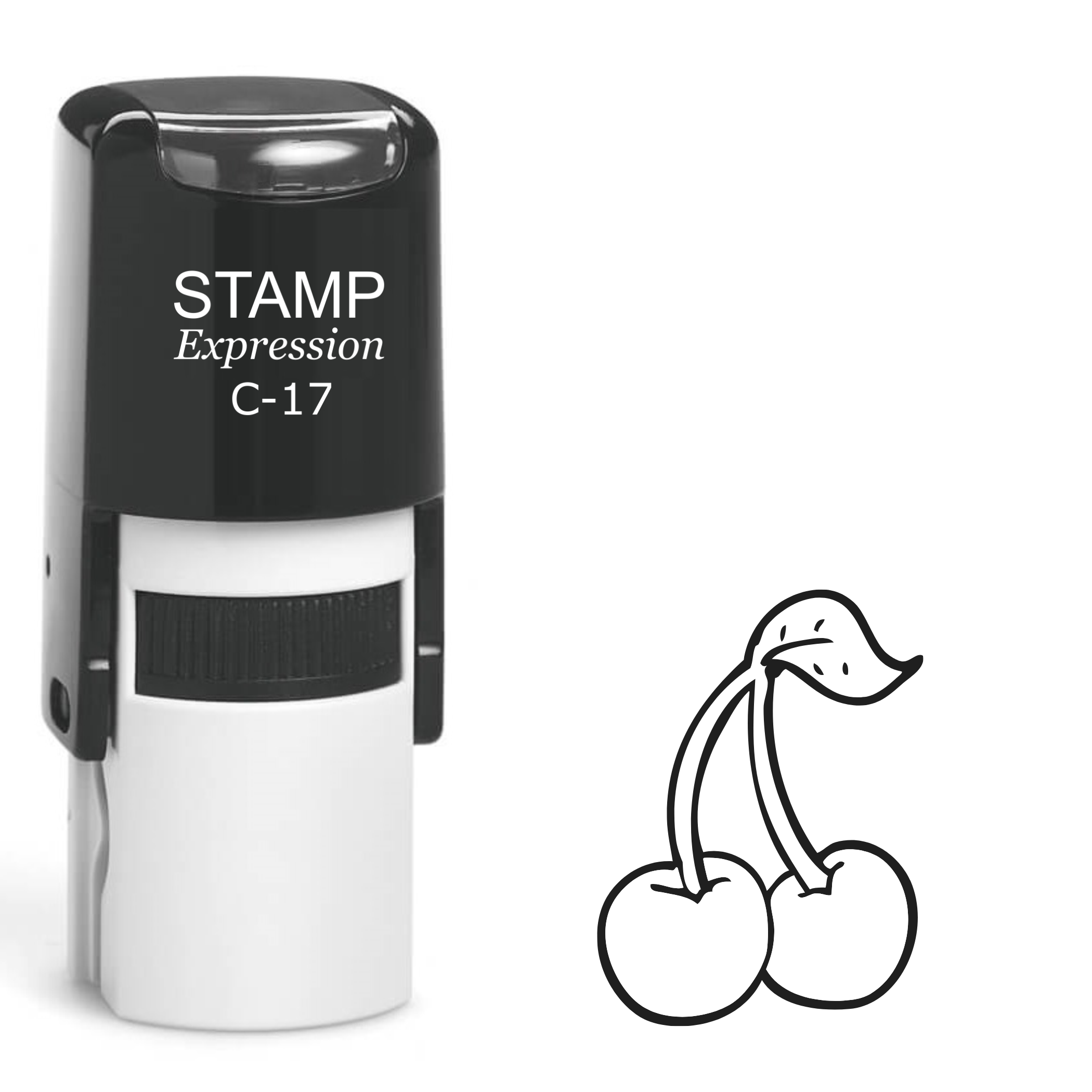 Two Cherries Outline Self Inking Rubber Stamp (SH-62104)