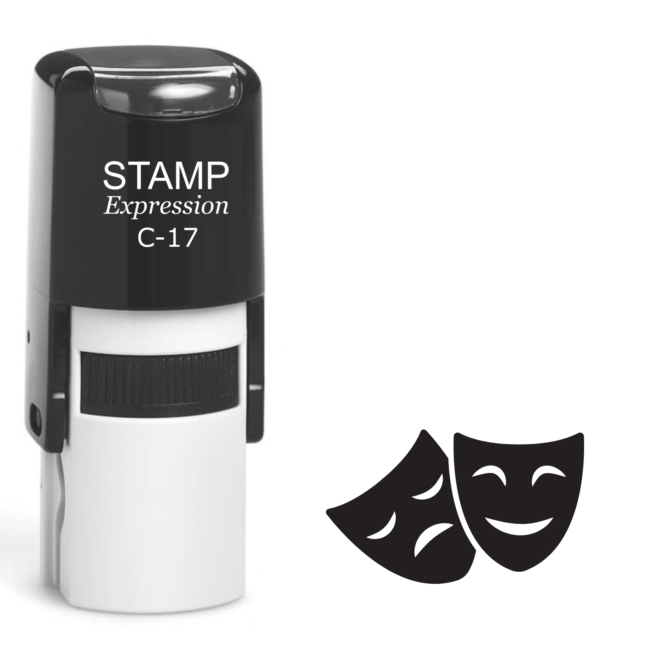 Theater Comedy and Tragedy Masks Self Inking Rubber Stamp (SH-62127)