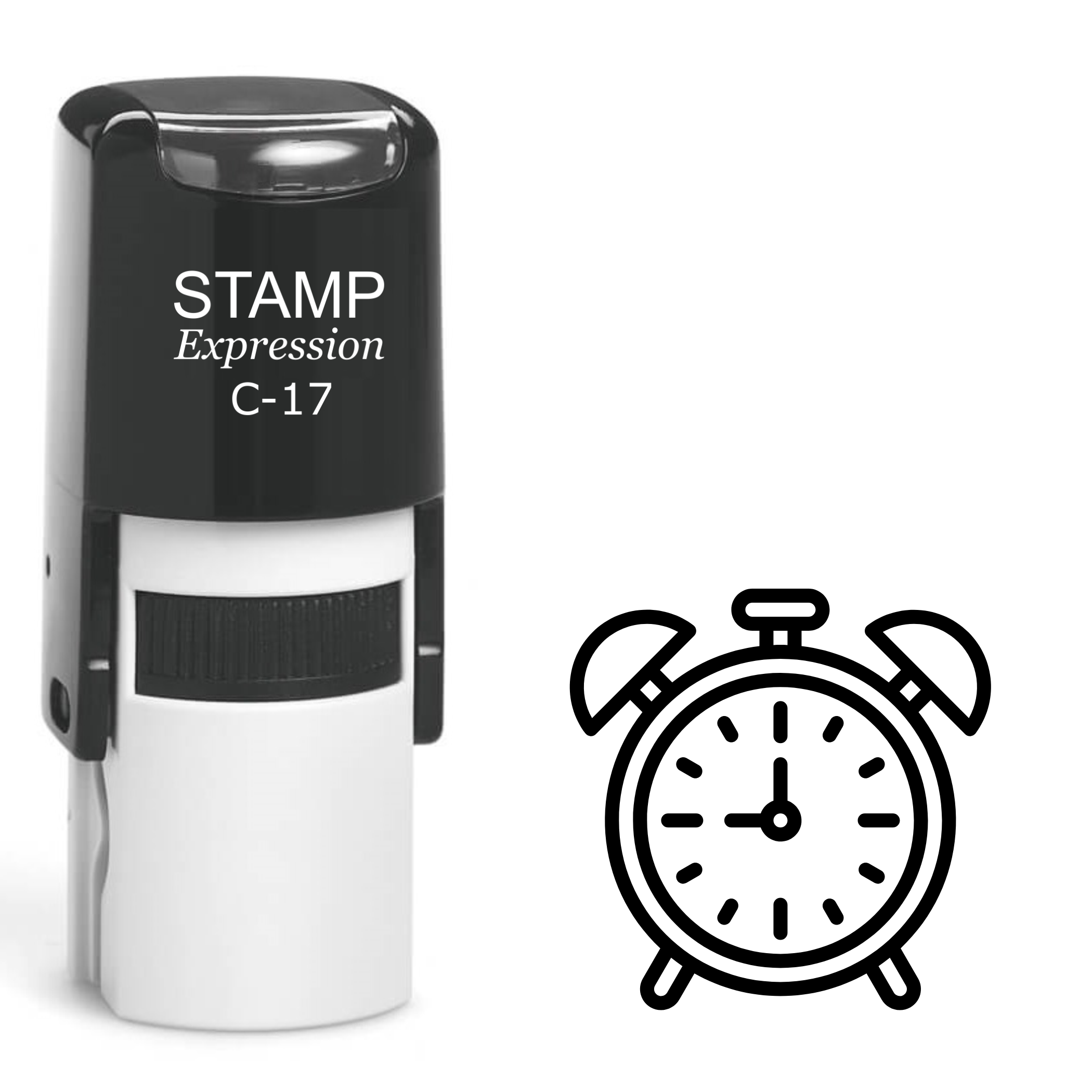Alarm Clock Self Inking Rubber Stamp (SH-62154)