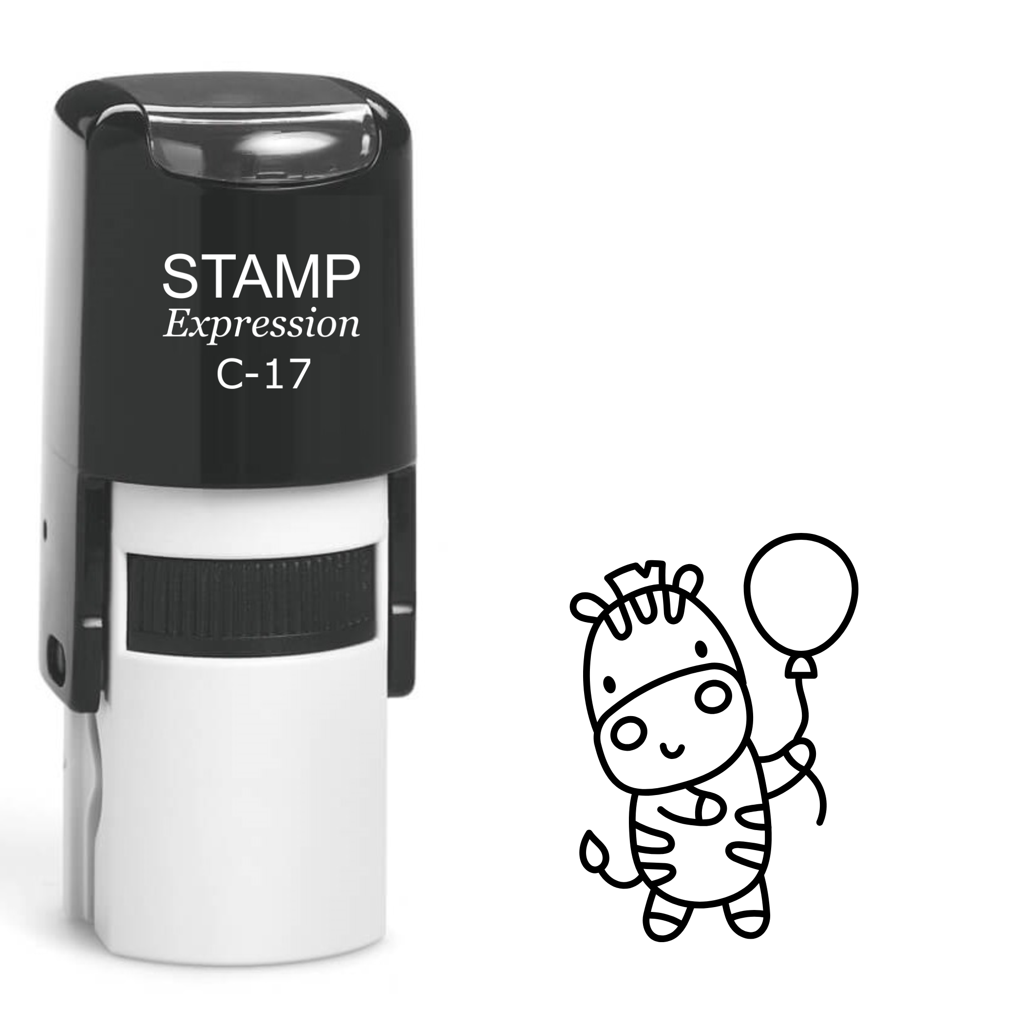 Zebra with Balloon Self Inking Rubber Stamp (SH-62185)