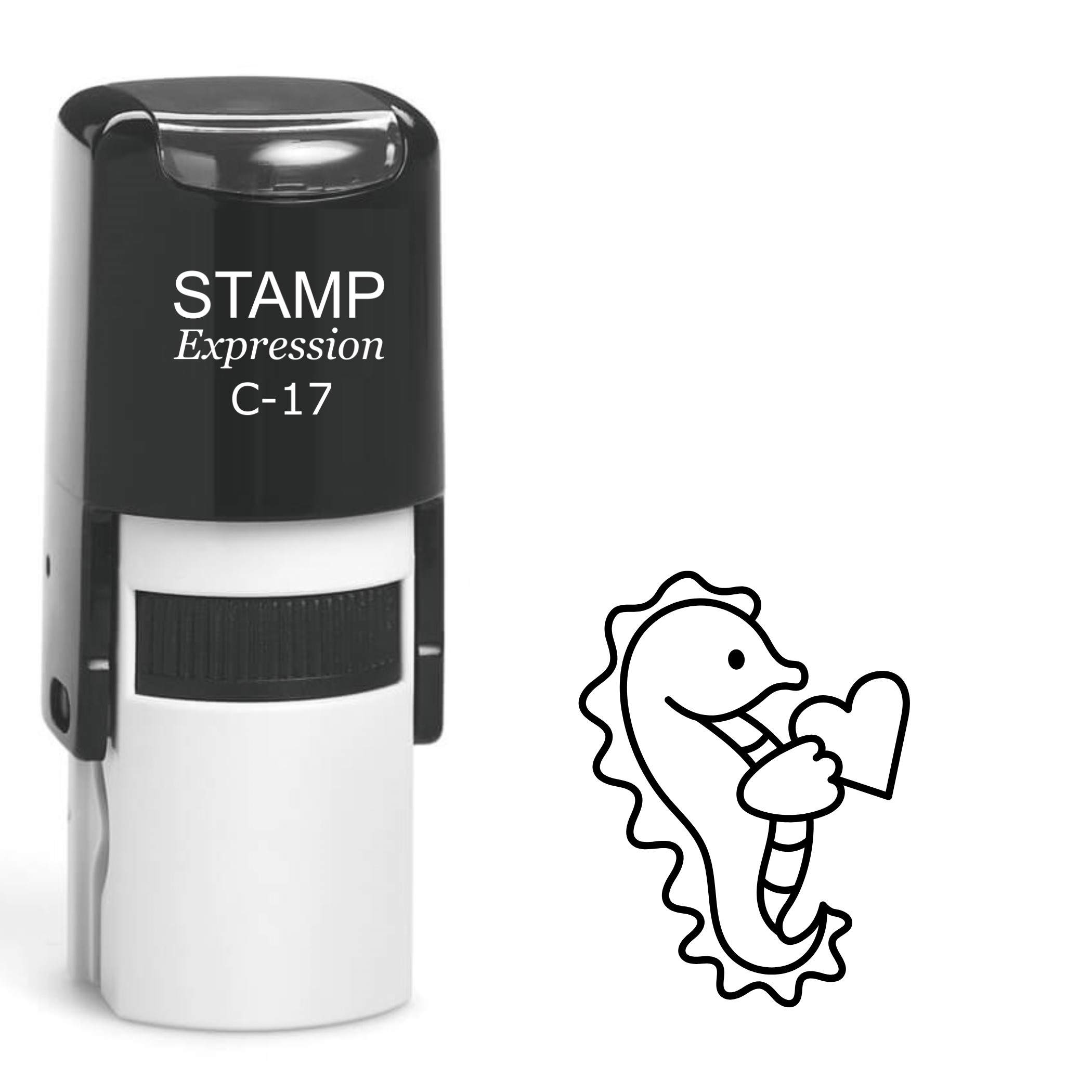 Seahorse with Heart Self Inking Rubber Stamp (SH-62186)