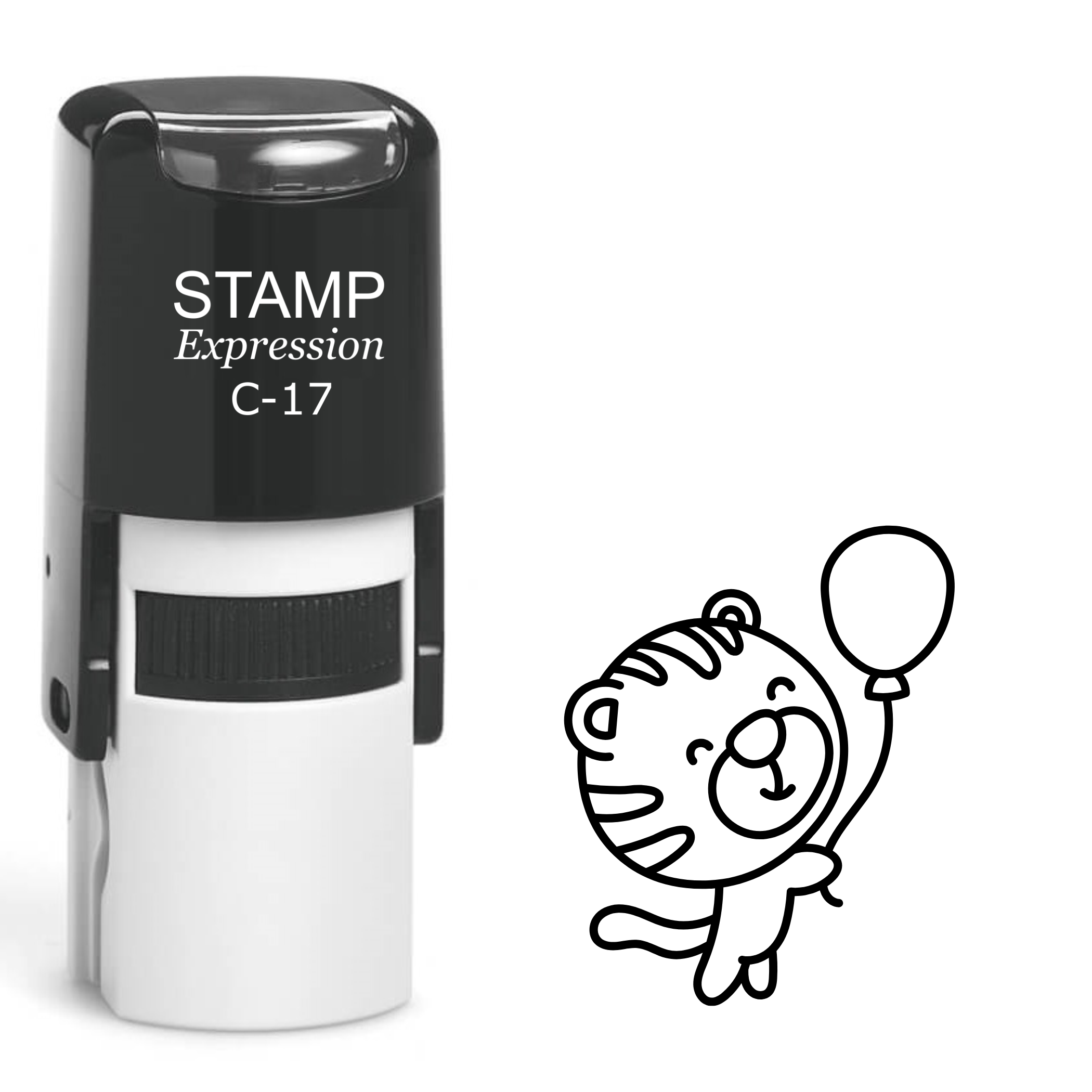 Baby Tiger with Balloon Self Inking Rubber Stamp (SH-62190)