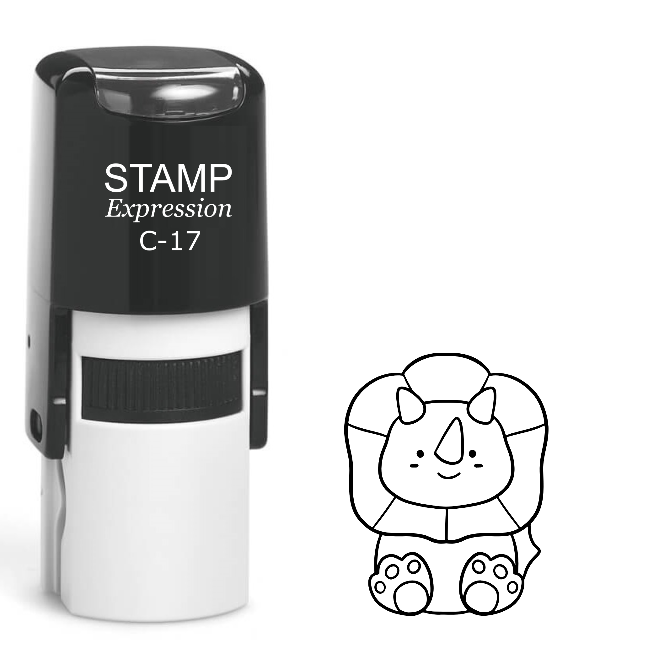 Baby Triceratops Self Inking Rubber Stamp (SH-62195)
