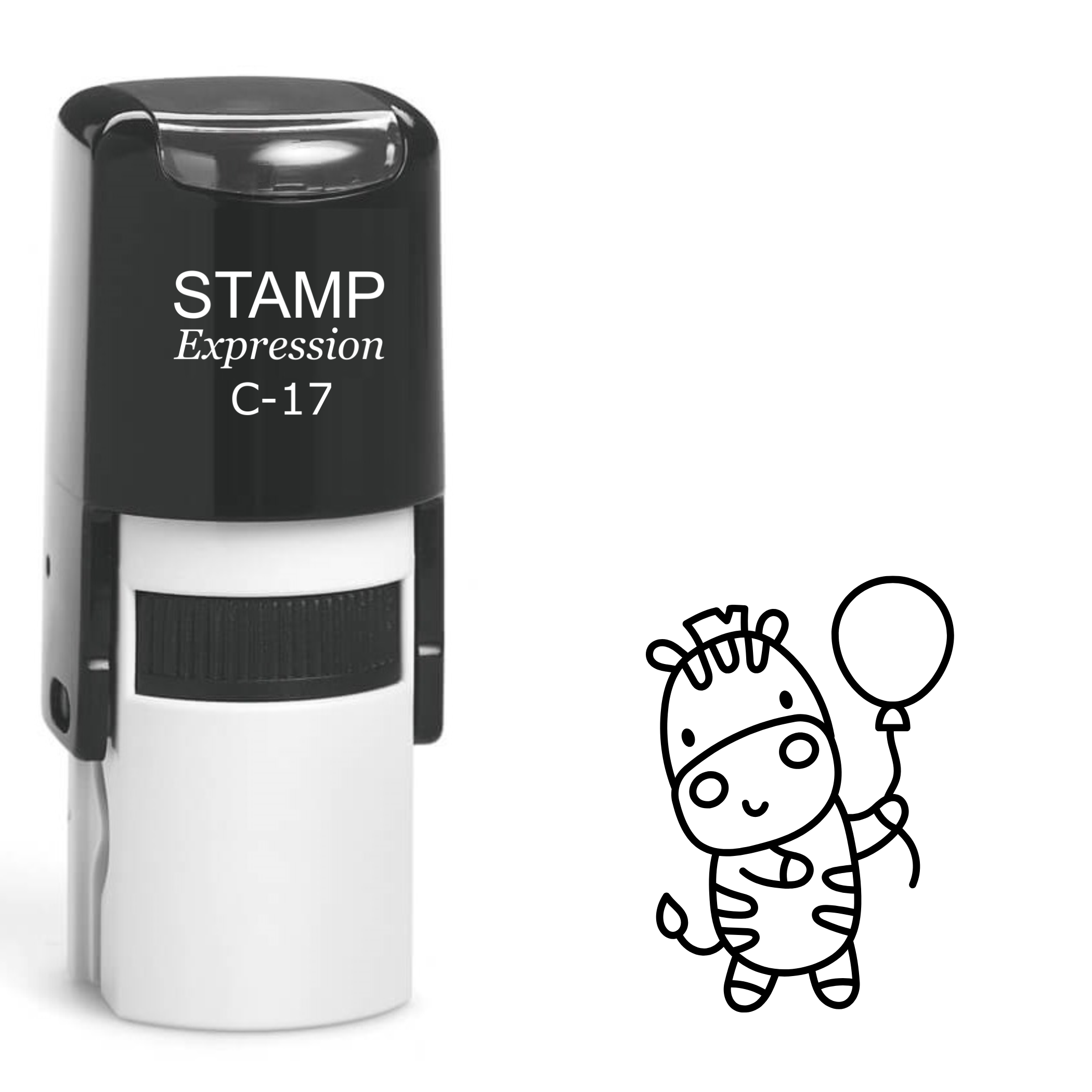 Zebra with Balloon Self Inking Rubber Stamp (SH-62226)