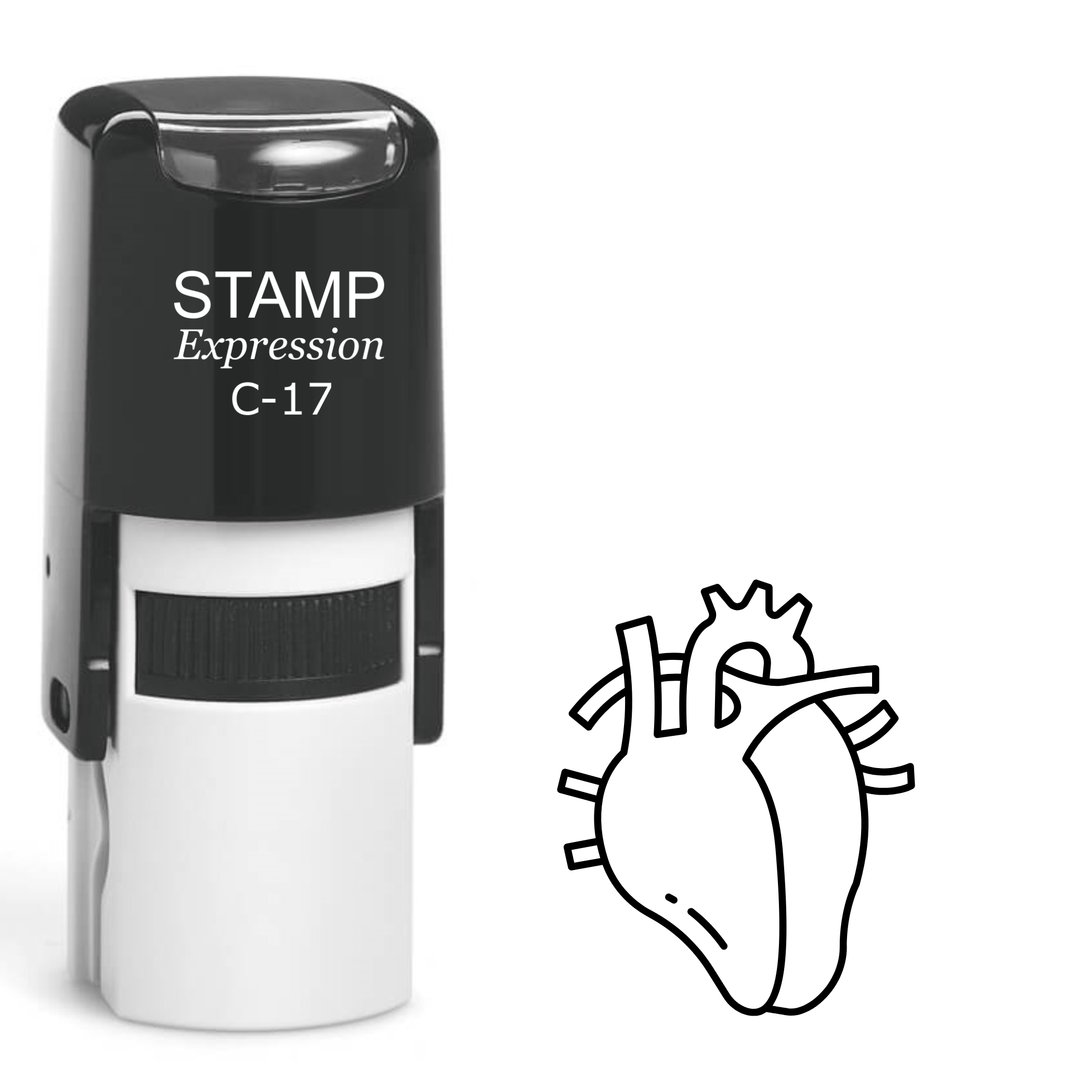 Heart Self Inking Rubber Stamp (SH-62331)