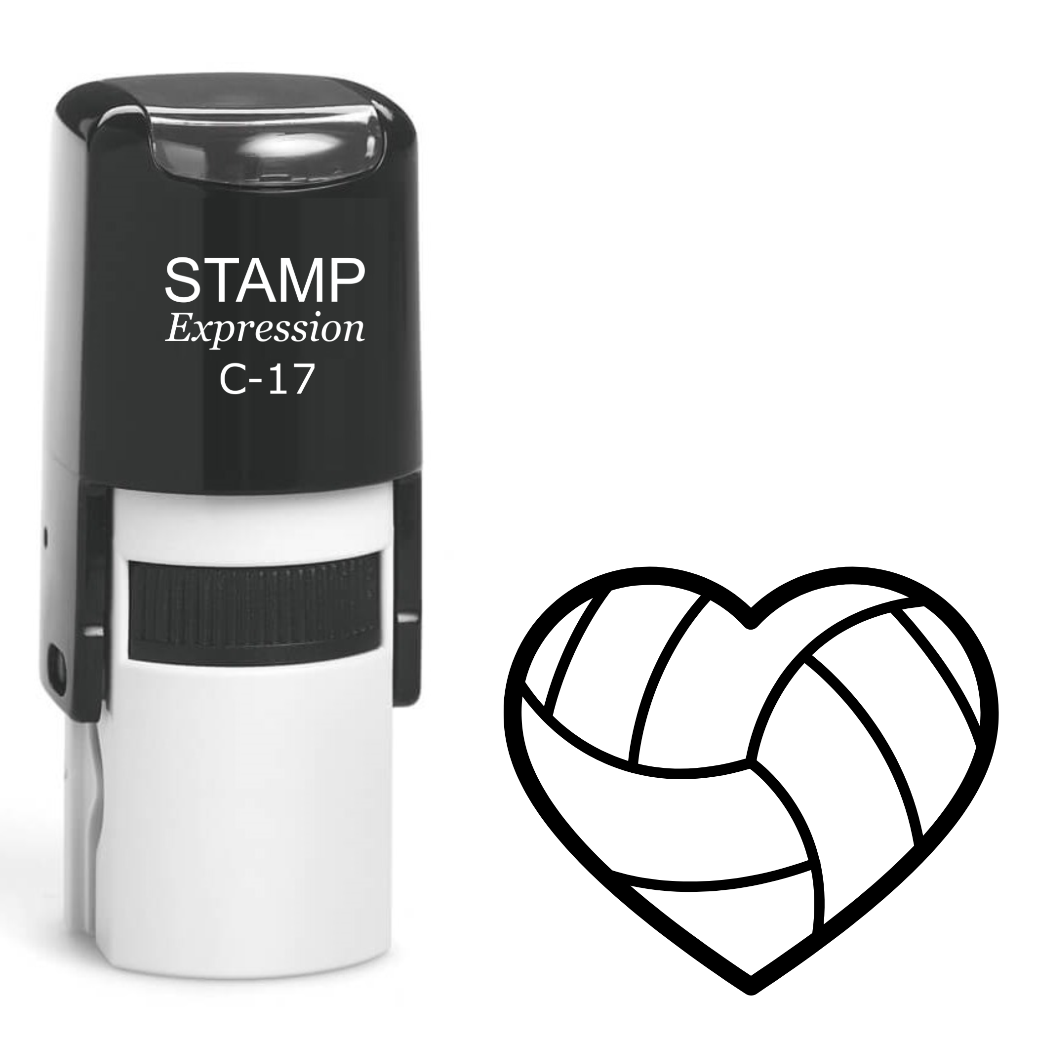 Volleyball Heart Self Inking Rubber Stamp (SH-62347)