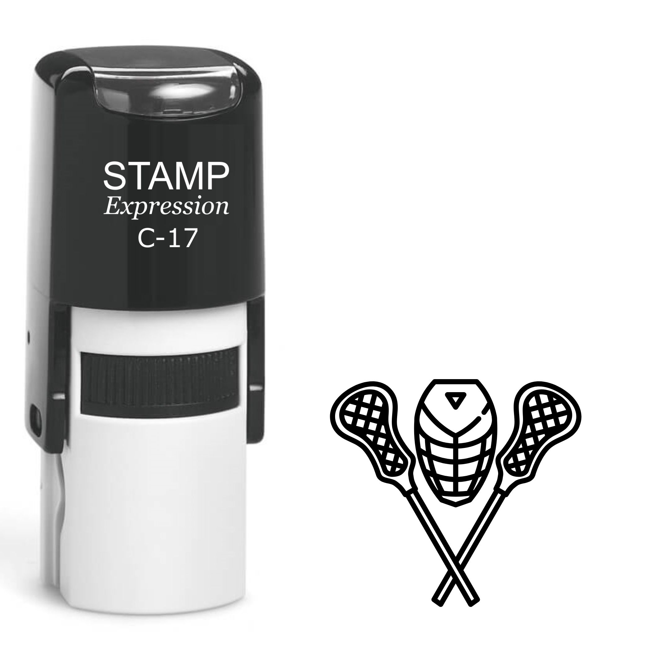 Lacrosse Player Self Inking Rubber Stamp (SH-62364)