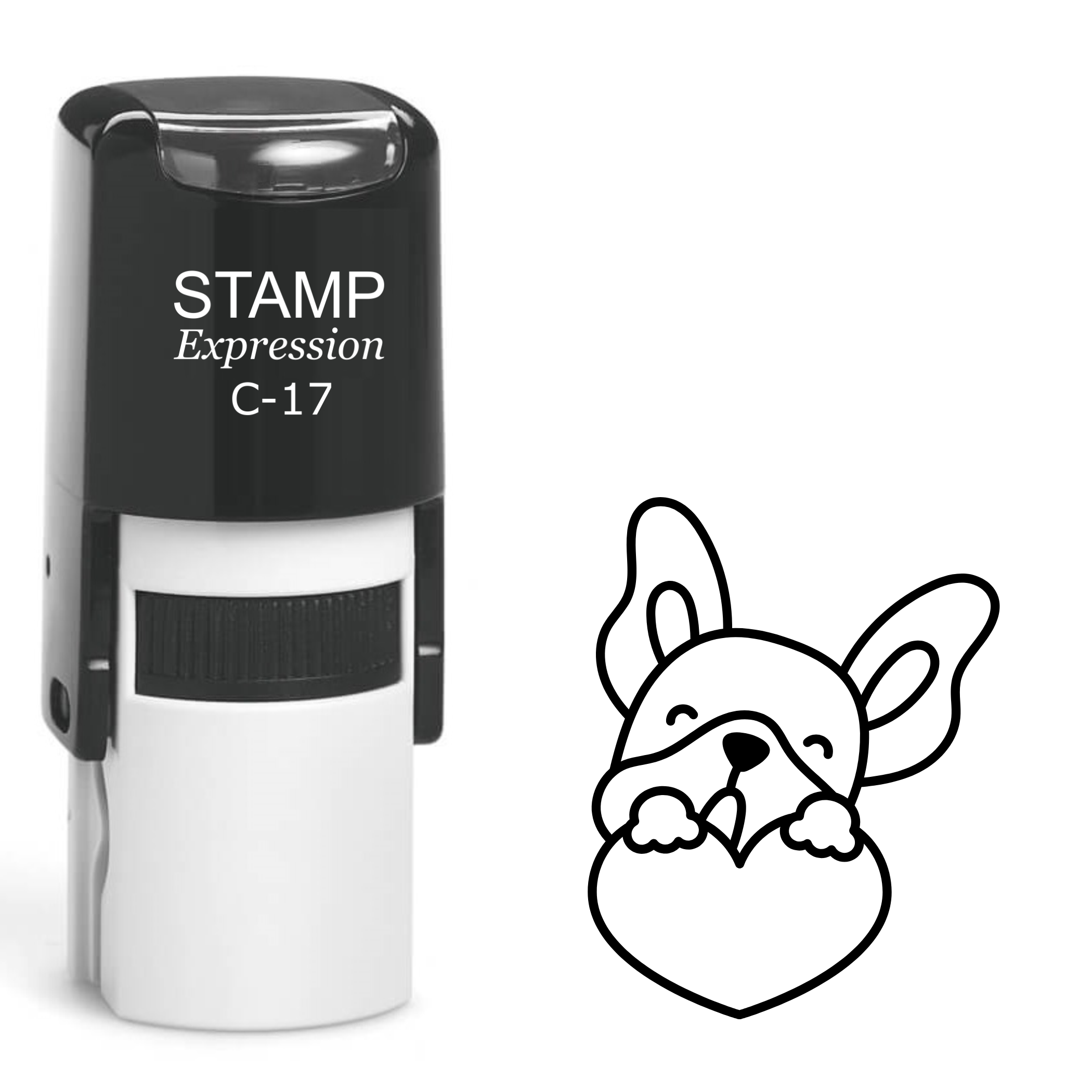 Dog Holding Heart Self Inking Rubber Stamp (SH-62367)