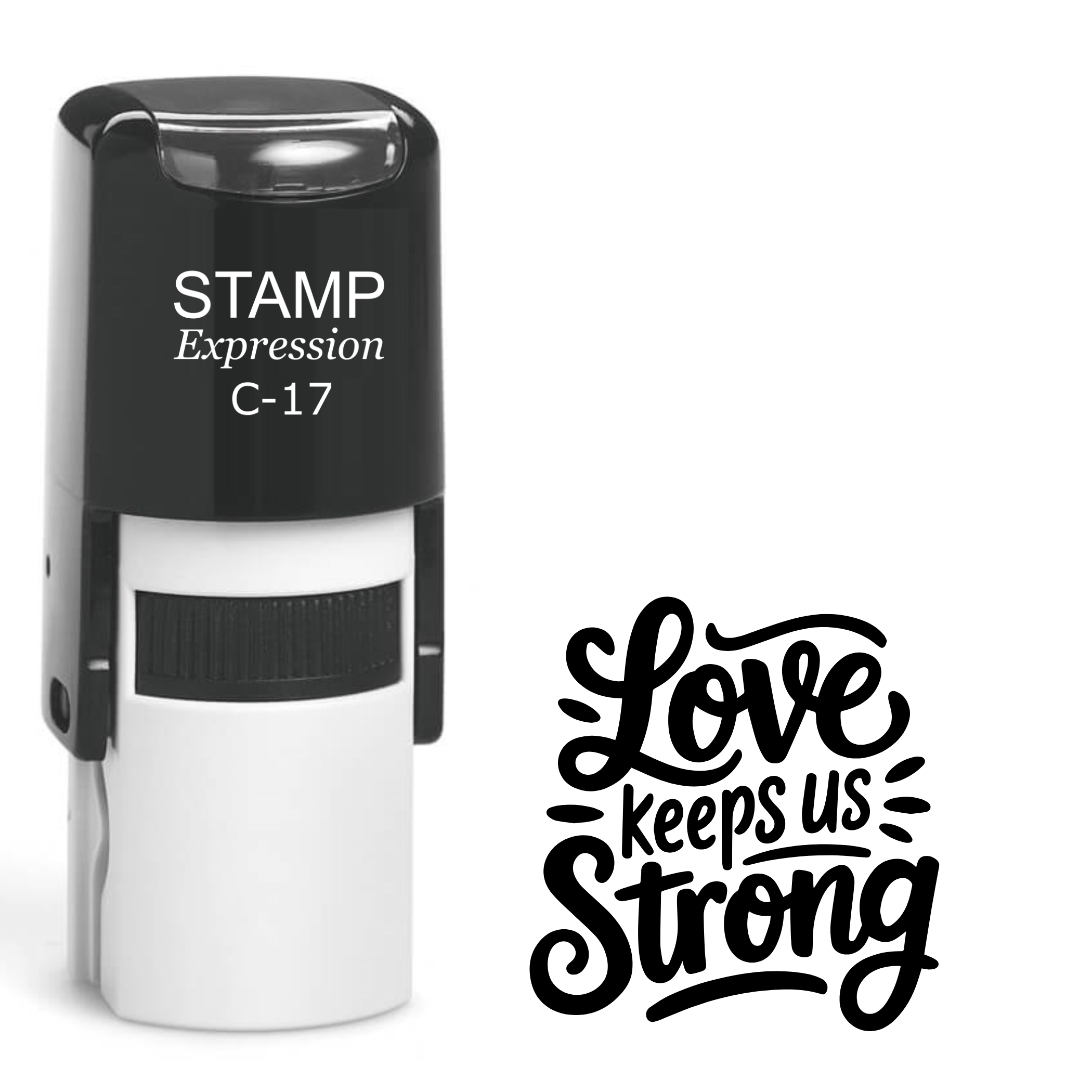 Love Keeps Us Strong Self Inking Rubber Stamp (SH-62386)