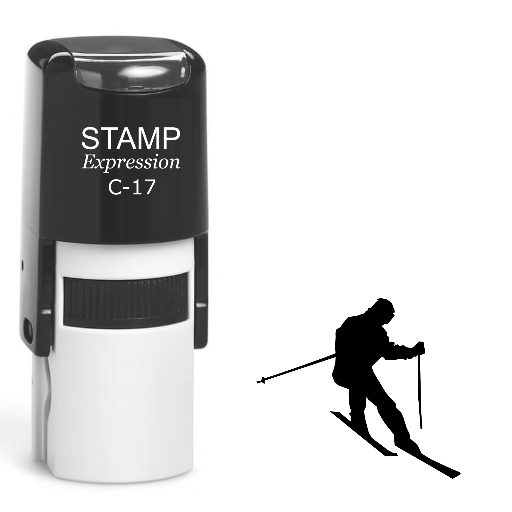 Skier Self Inking Rubber Stamp (SH-62425)
