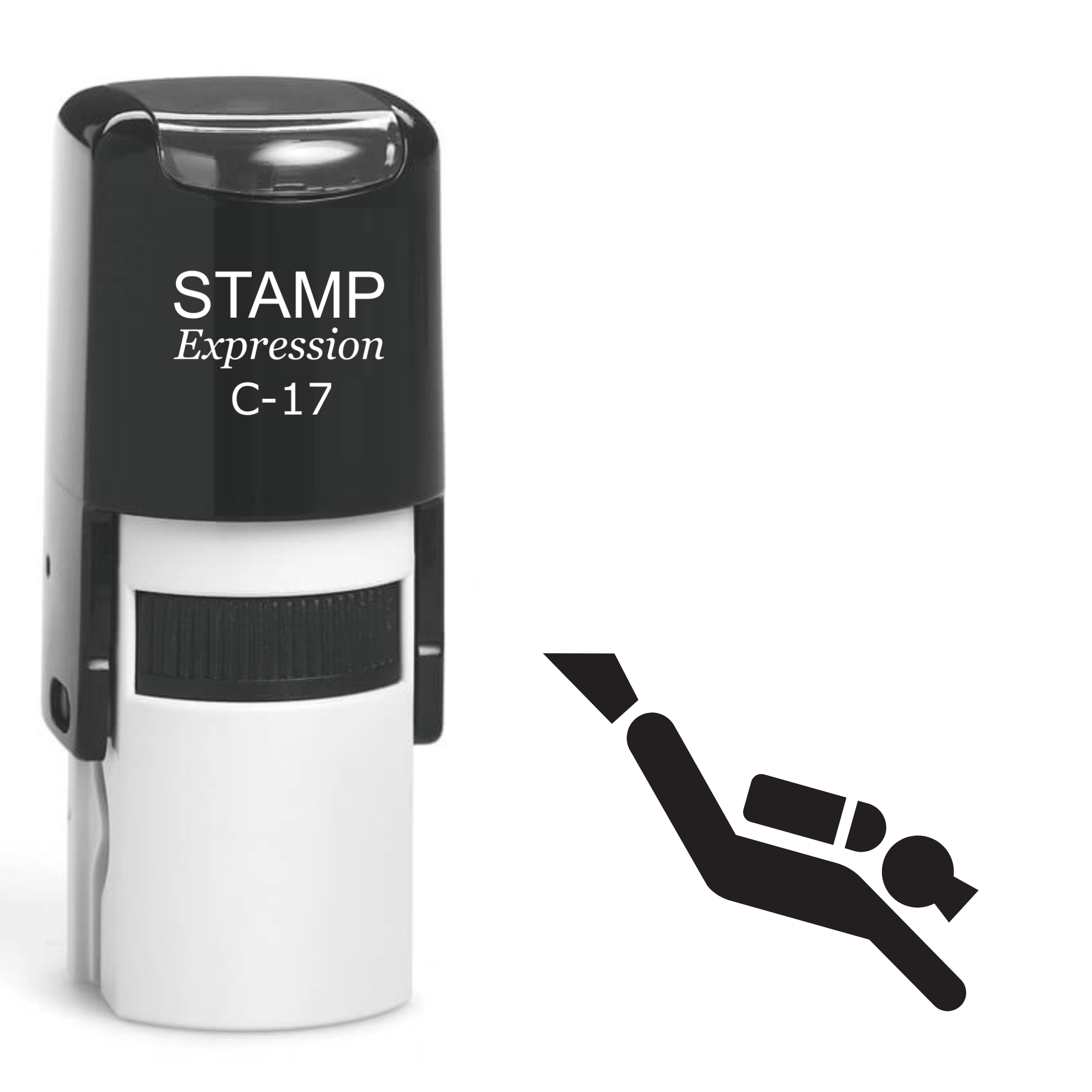 Scuba Diver Self Inking Rubber Stamp (SH-62433)