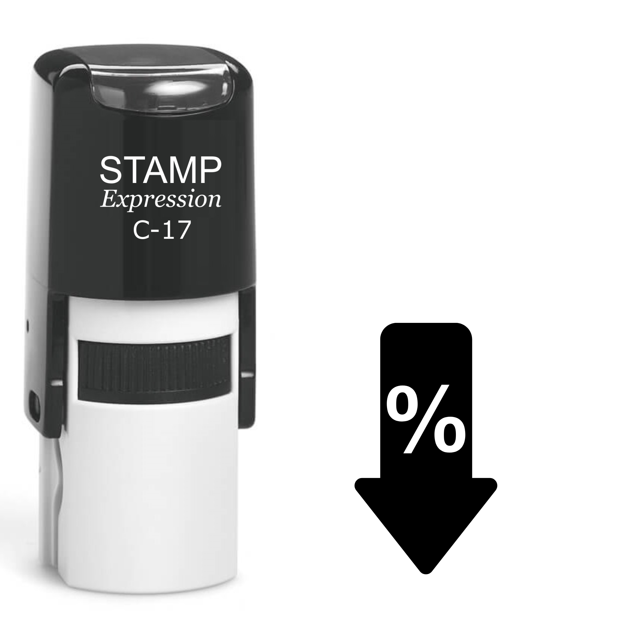 Arrow Percentage Down Self Inking Rubber Stamp (SH-62585)
