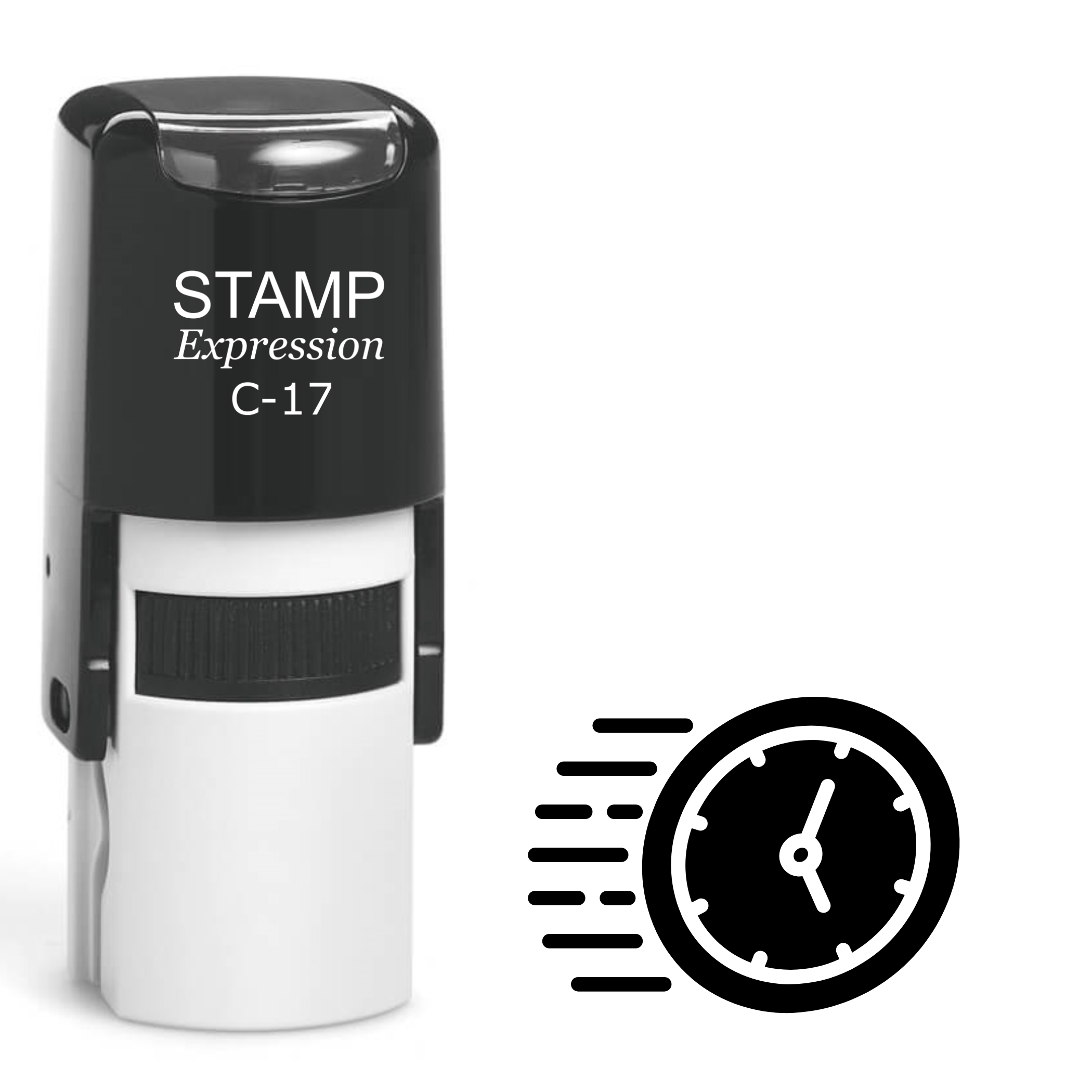 Clock Self Inking Rubber Stamp (SH-62619)