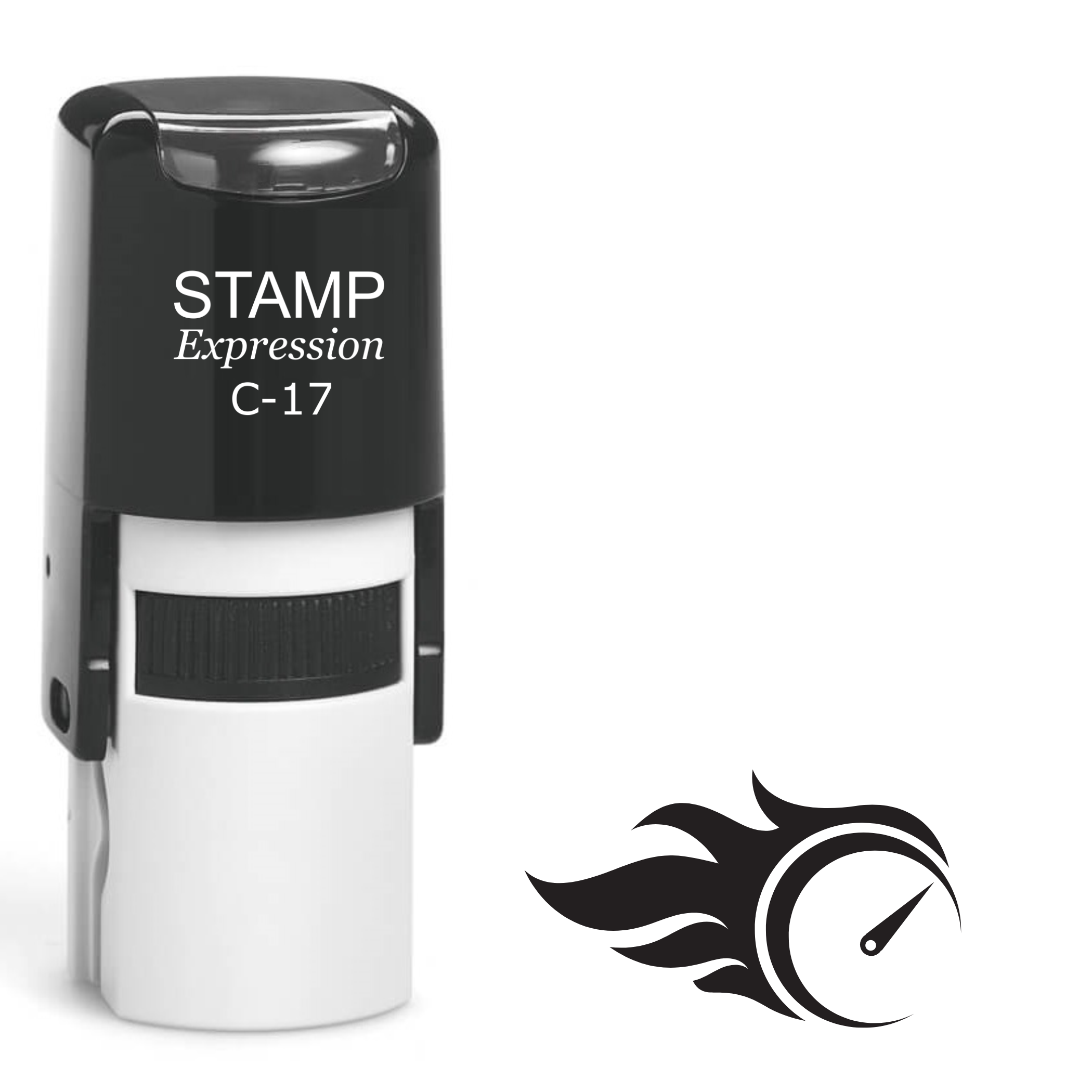 Flame Speedometer Self Inking Rubber Stamp (SH-62628)