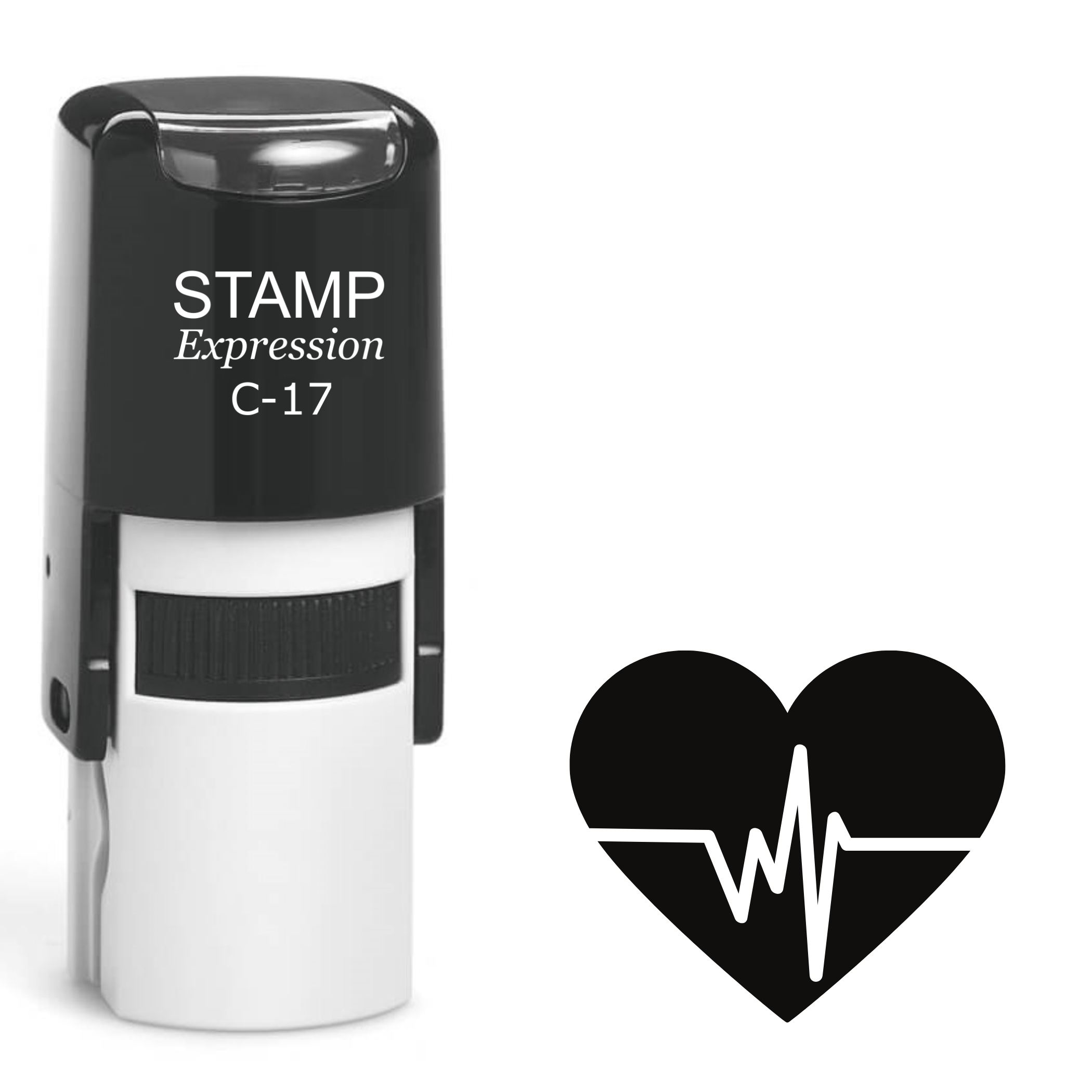 Heart EKG Self Inking Rubber Stamp (SH-62634)