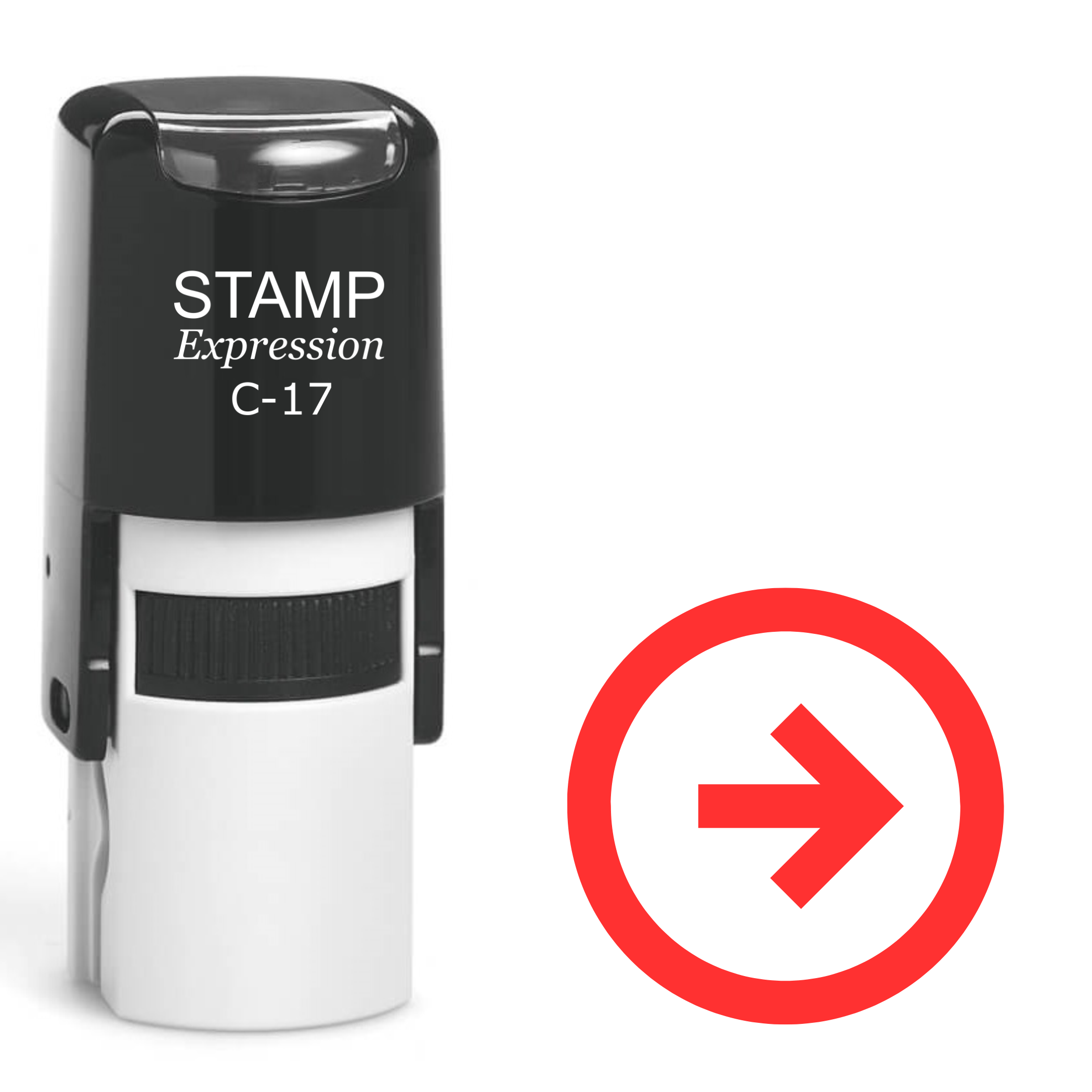 Right Arrow in the Circle Self Inking Rubber Stamp (SH-62648)