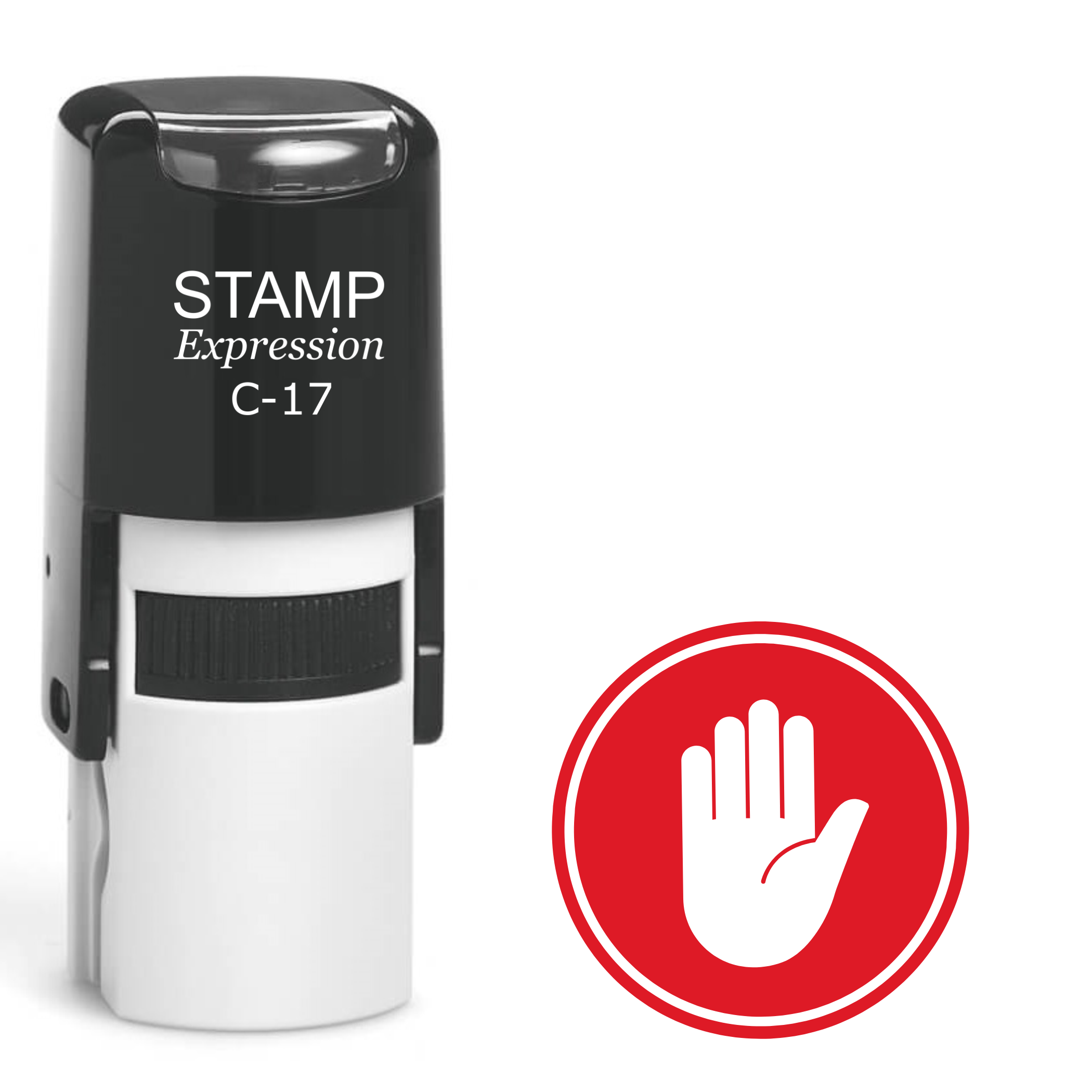 Stop Hand in the Circle Self Inking Rubber Stamp (SH-62660)