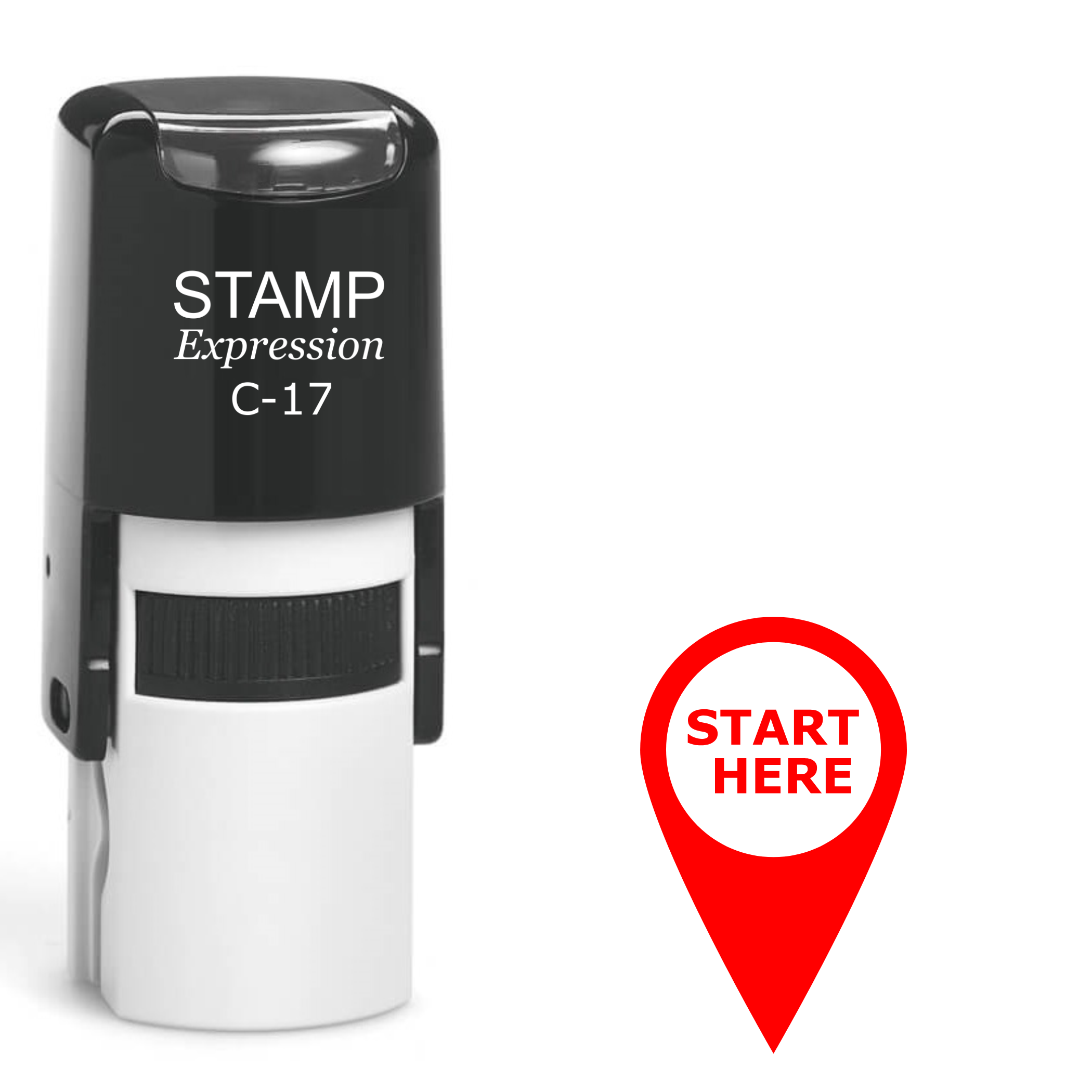 Start Here Self Inking Rubber Stamp (SH-62694)