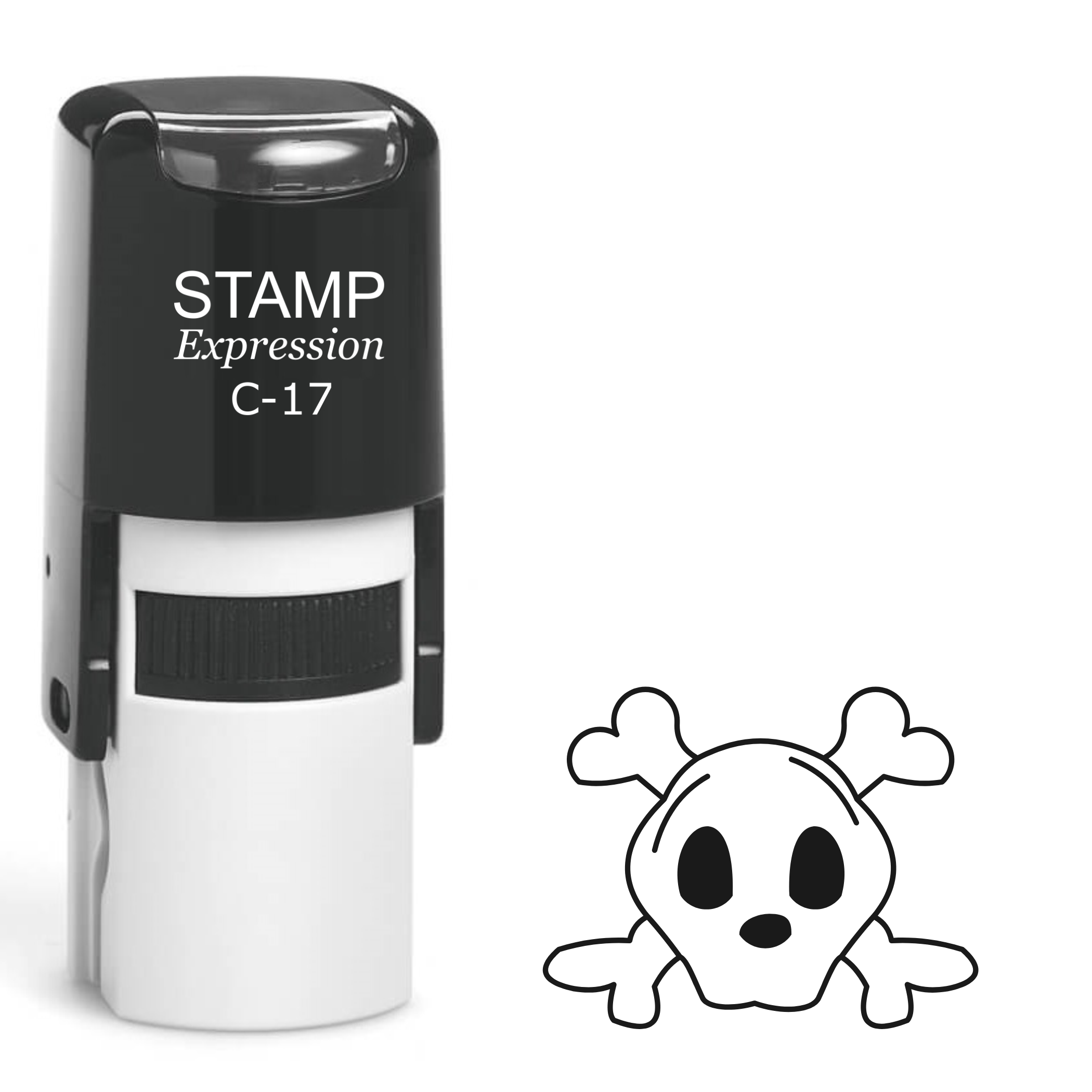Halloween cute skull with crossbones Self Inking Rubber Stamp (SH-62712)
