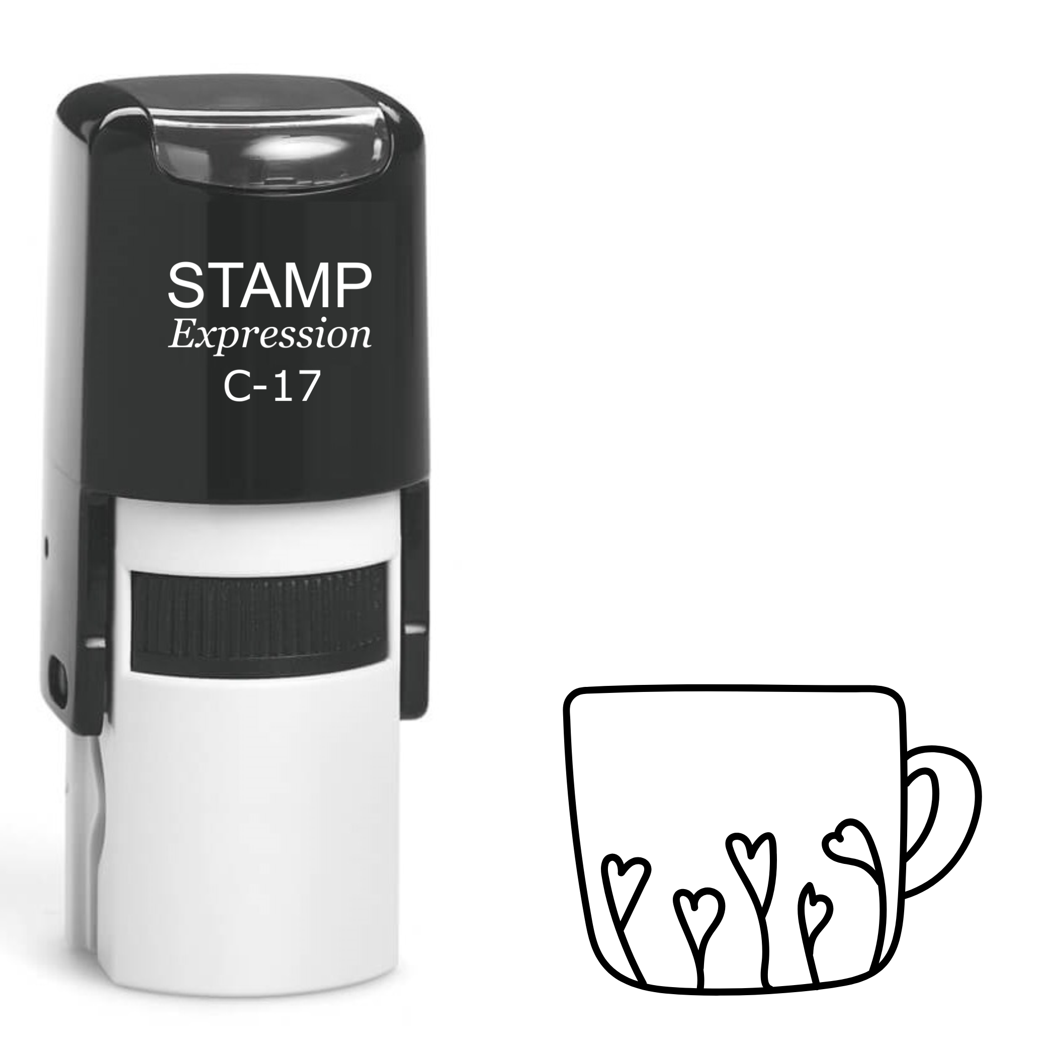 Tea cup with spring flowers Self Inking Rubber Stamp (SH-62744)