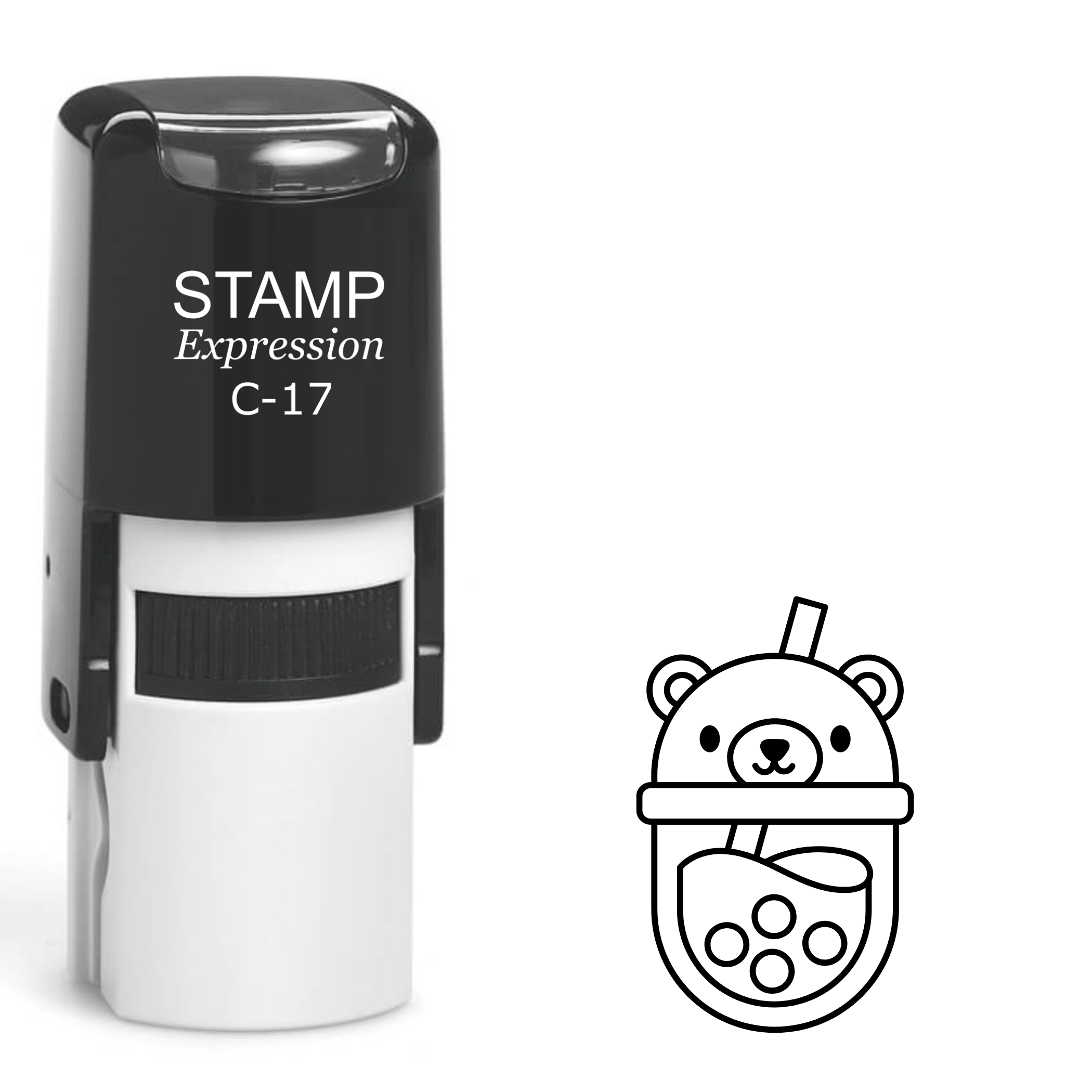 Juice bottle with a bear topper Self Inking Rubber Stamp (SH-62745)