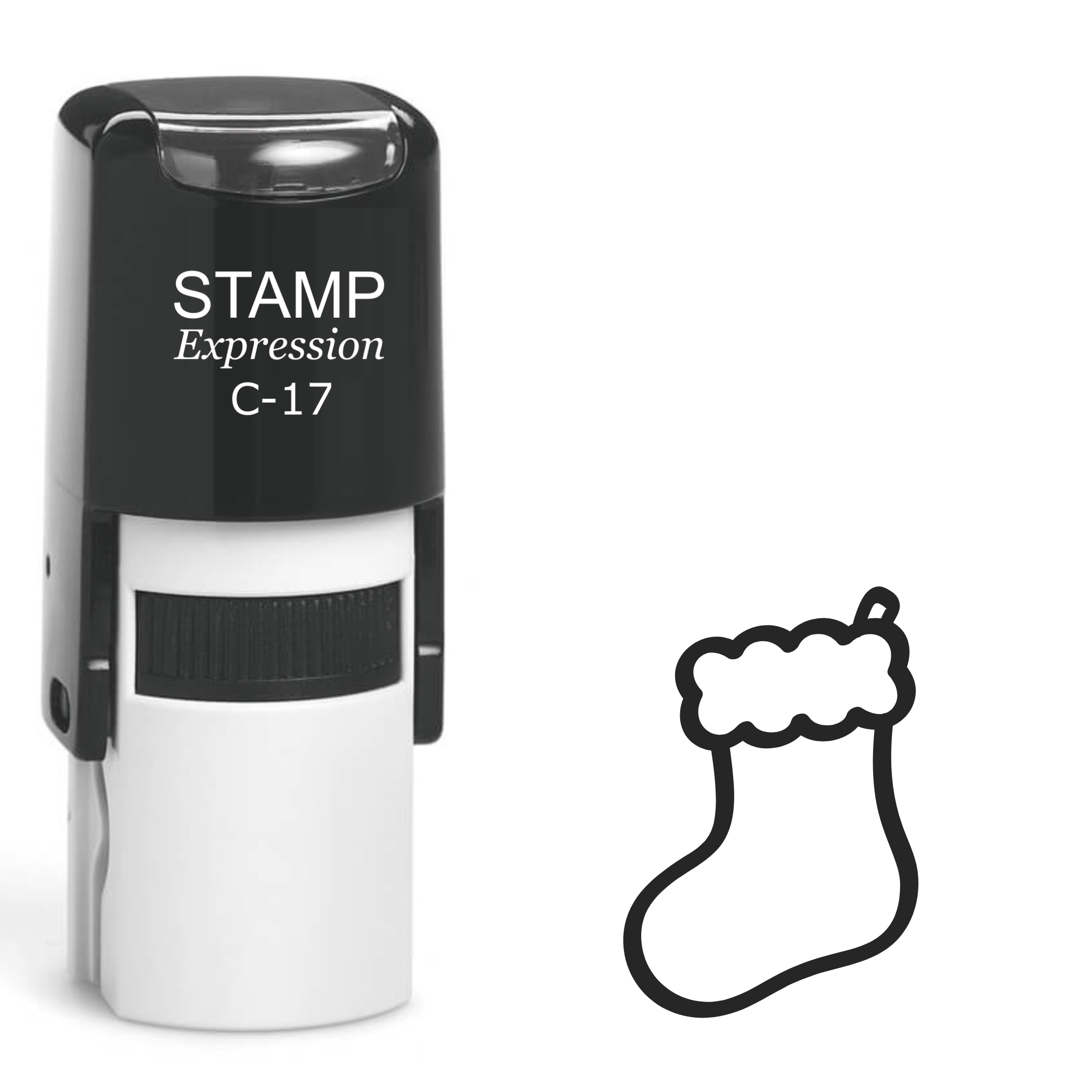 Plain Stocking outline Christmas Self Inking Rubber Stamp (SH-62765)